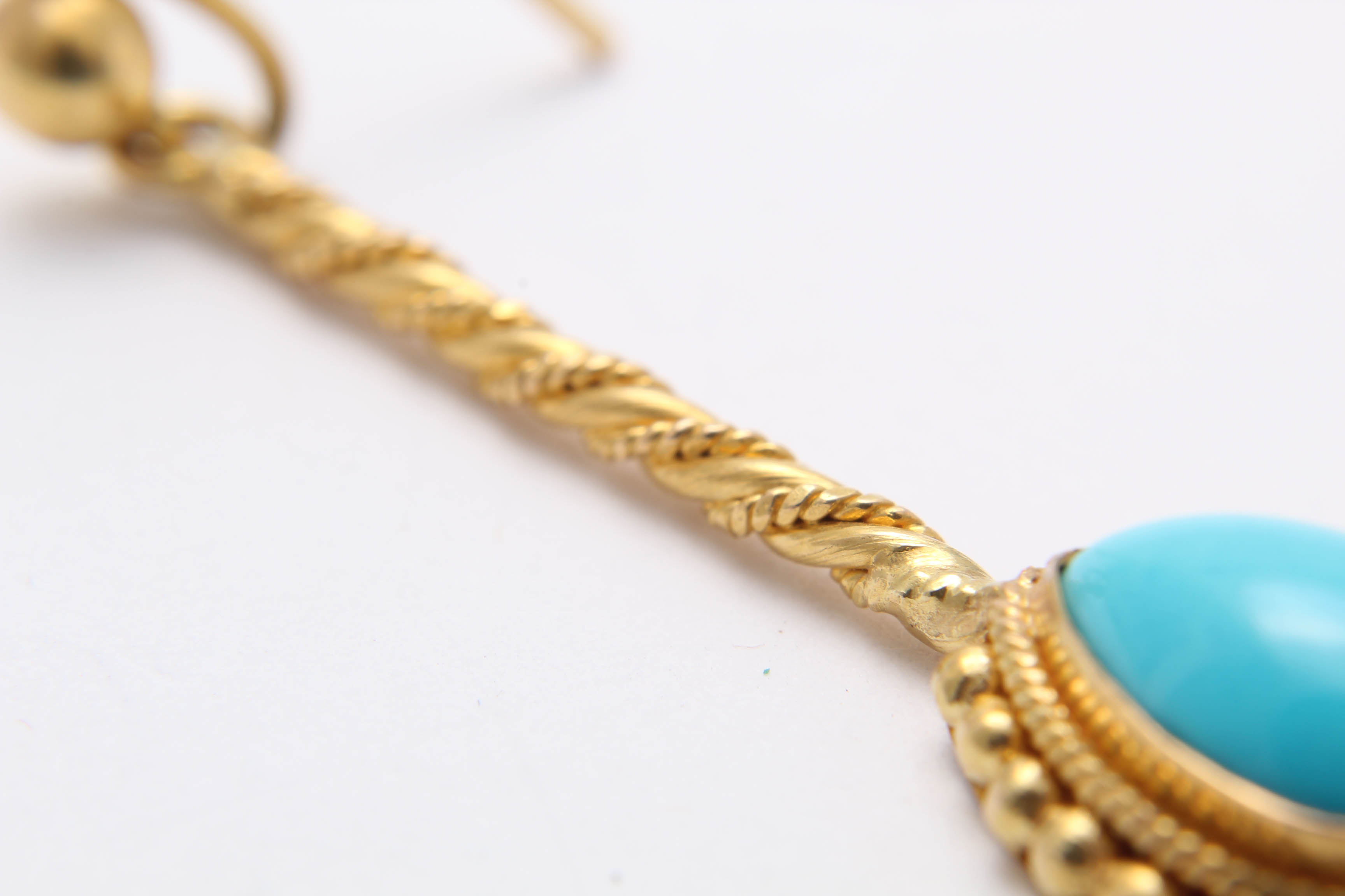 Torini 14K Yellow Gold Turquoise Pendant Earrings