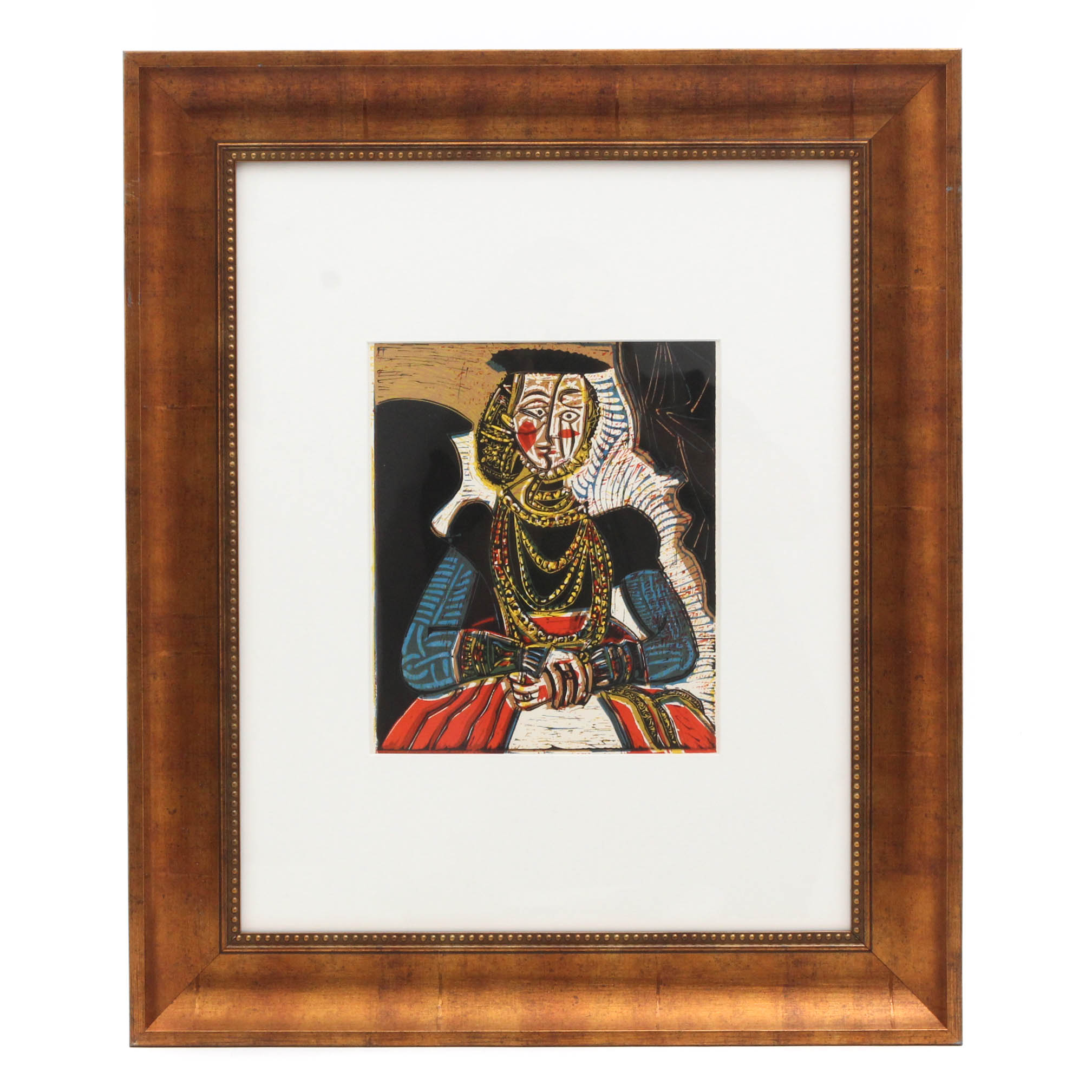 Pablo Picasso Linoleum Cut "Portrait of a Lady, After Lucas Cranach the Younger"