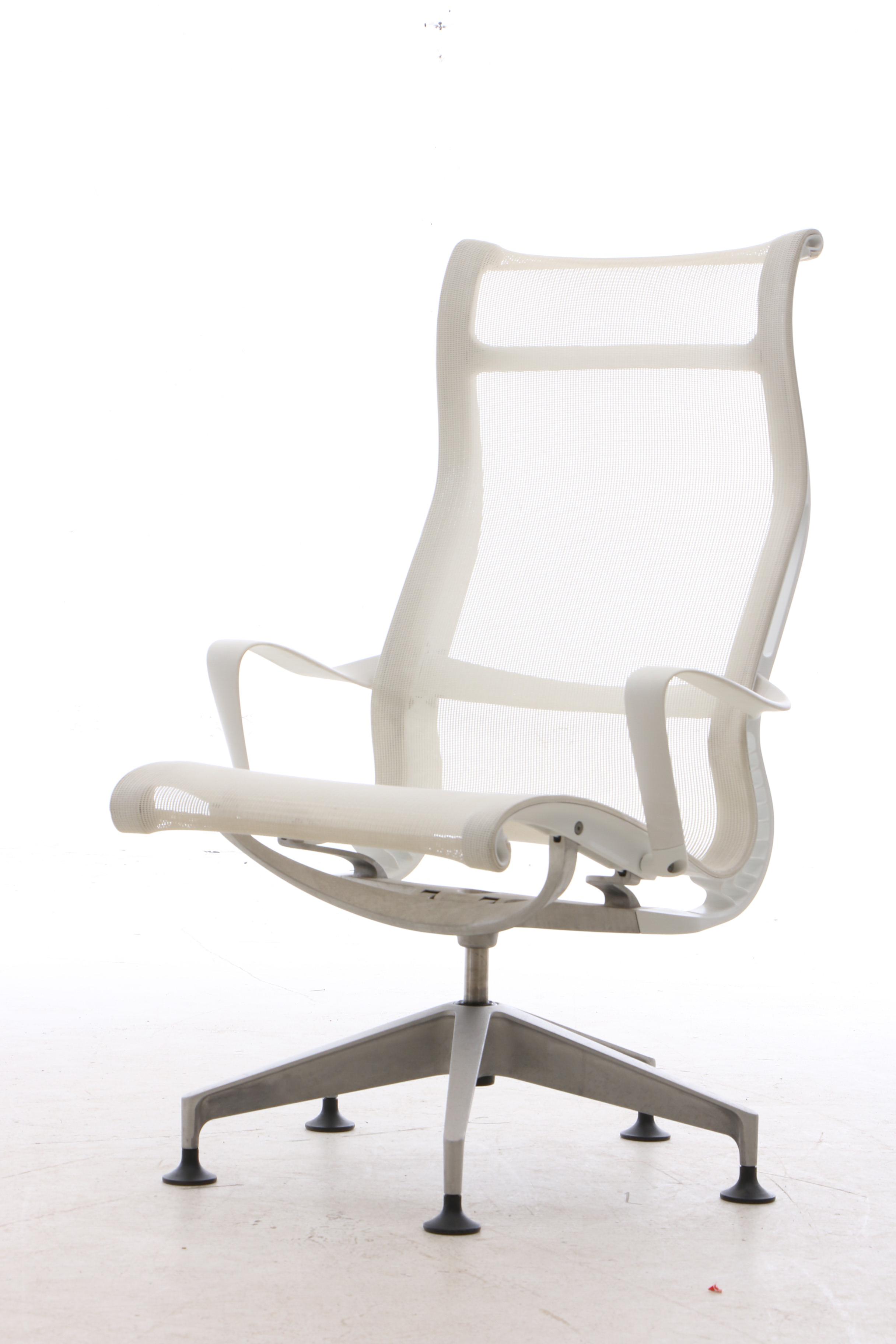 Herman Miller "Setu" Lounge Chair with Ottoman in White