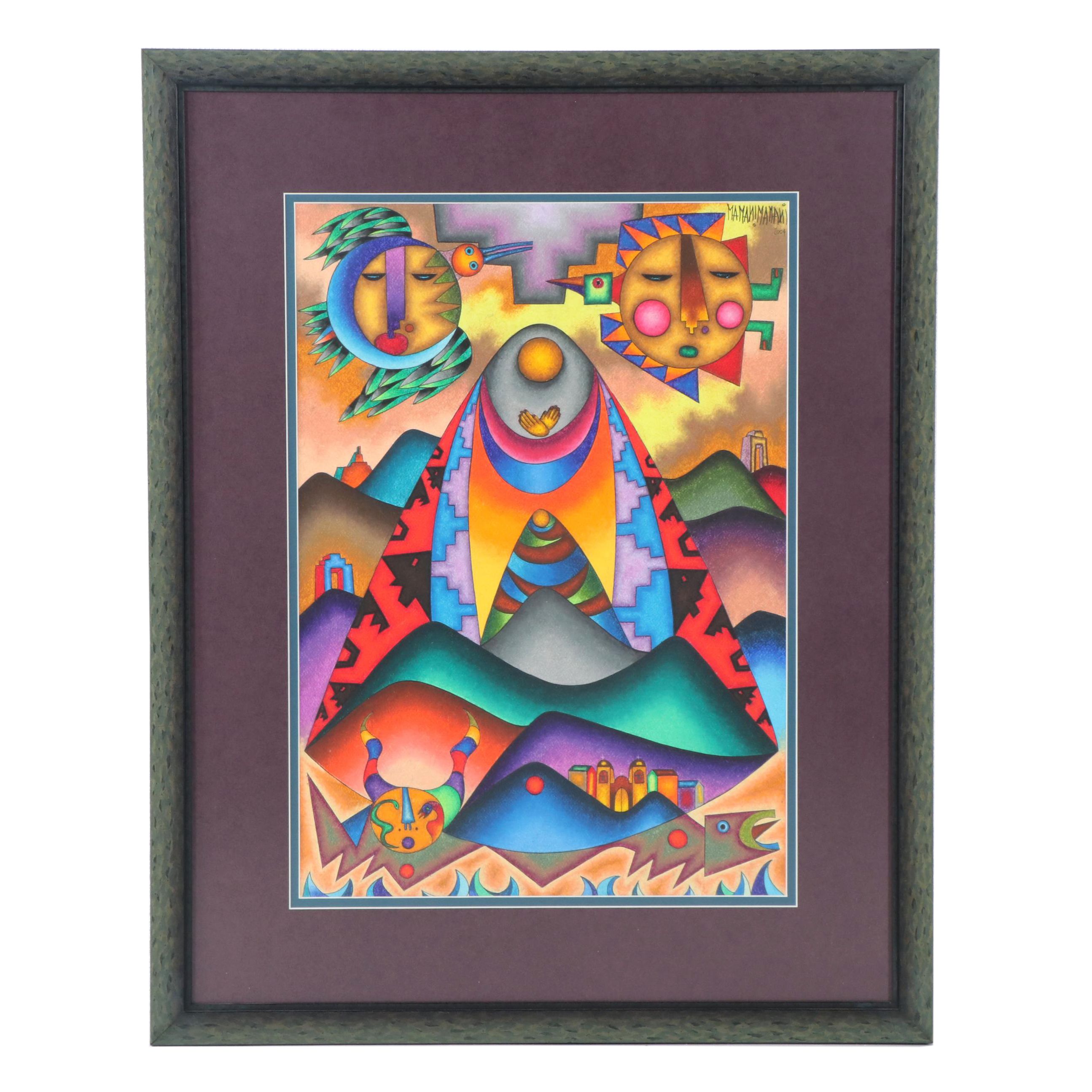 Roberto Mamani Mamani Gouache Painting