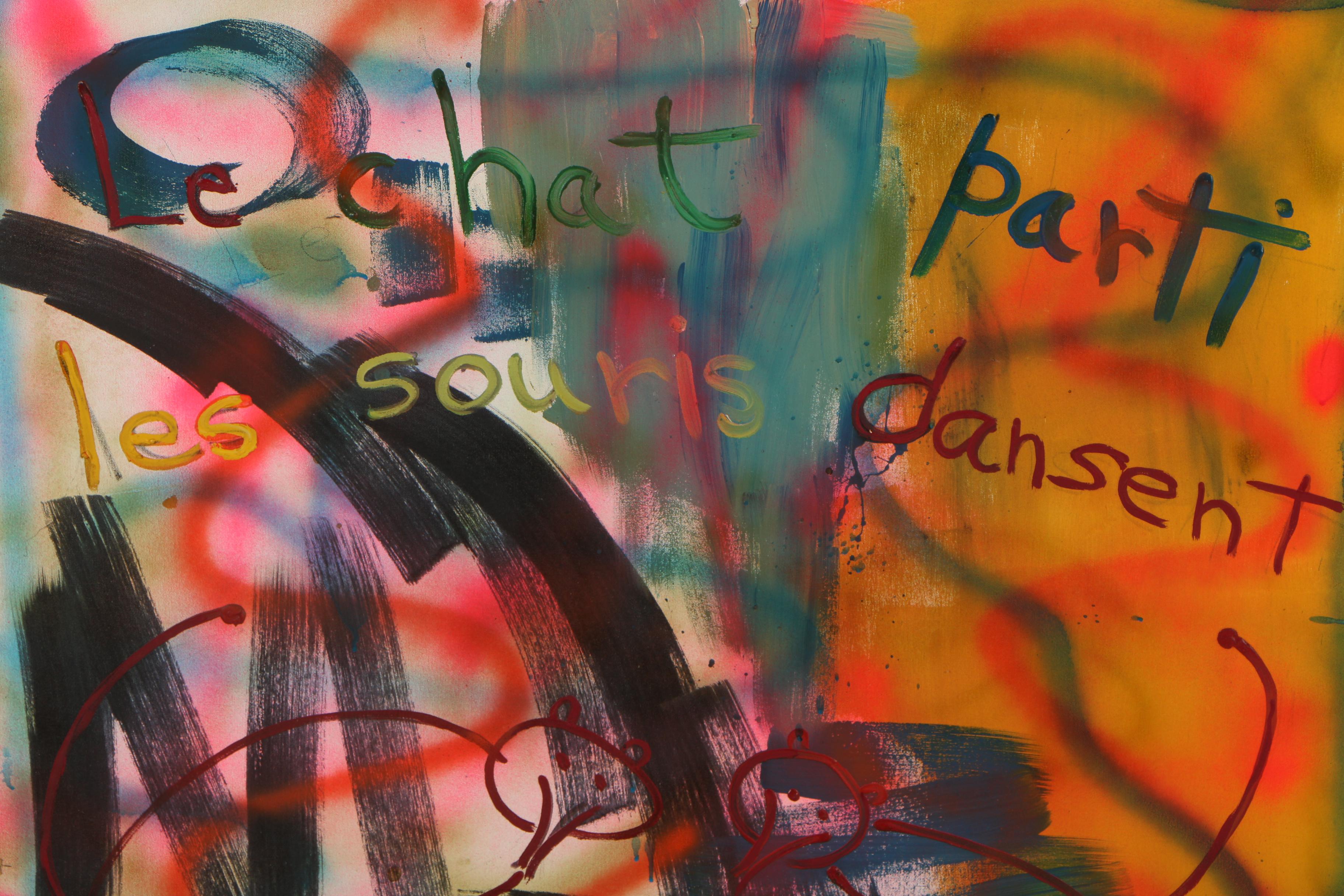 E. Goldman Mixed Media "Graffiti" Painting