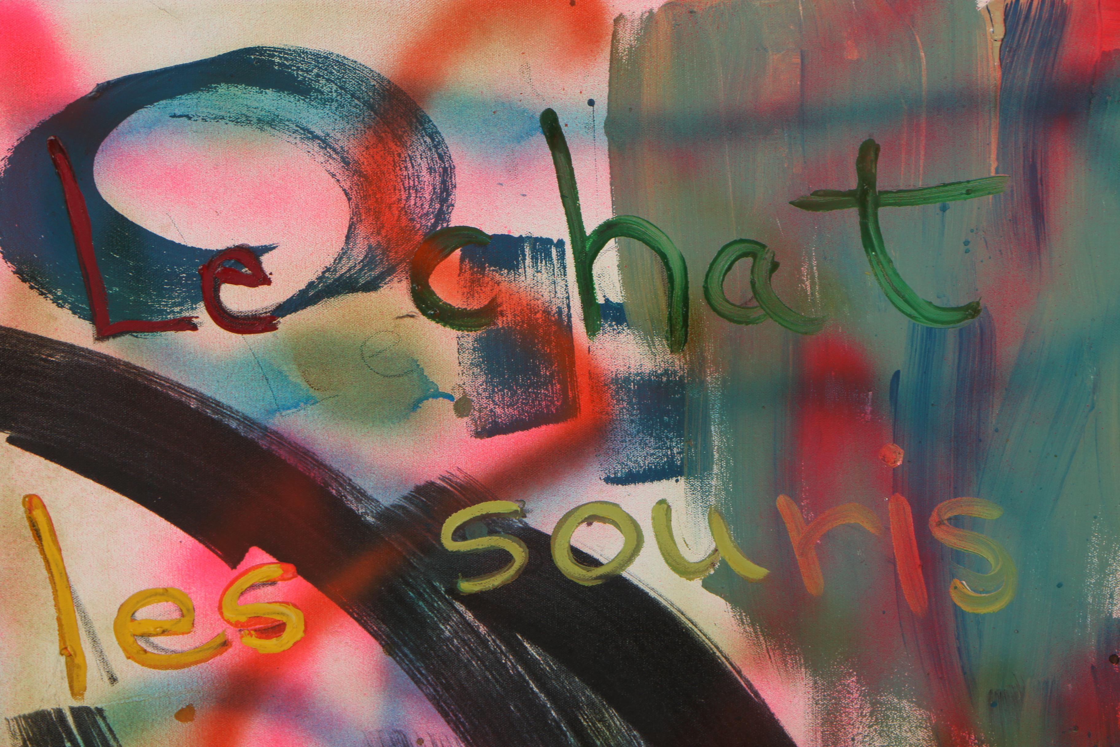 E. Goldman Mixed Media "Graffiti" Painting