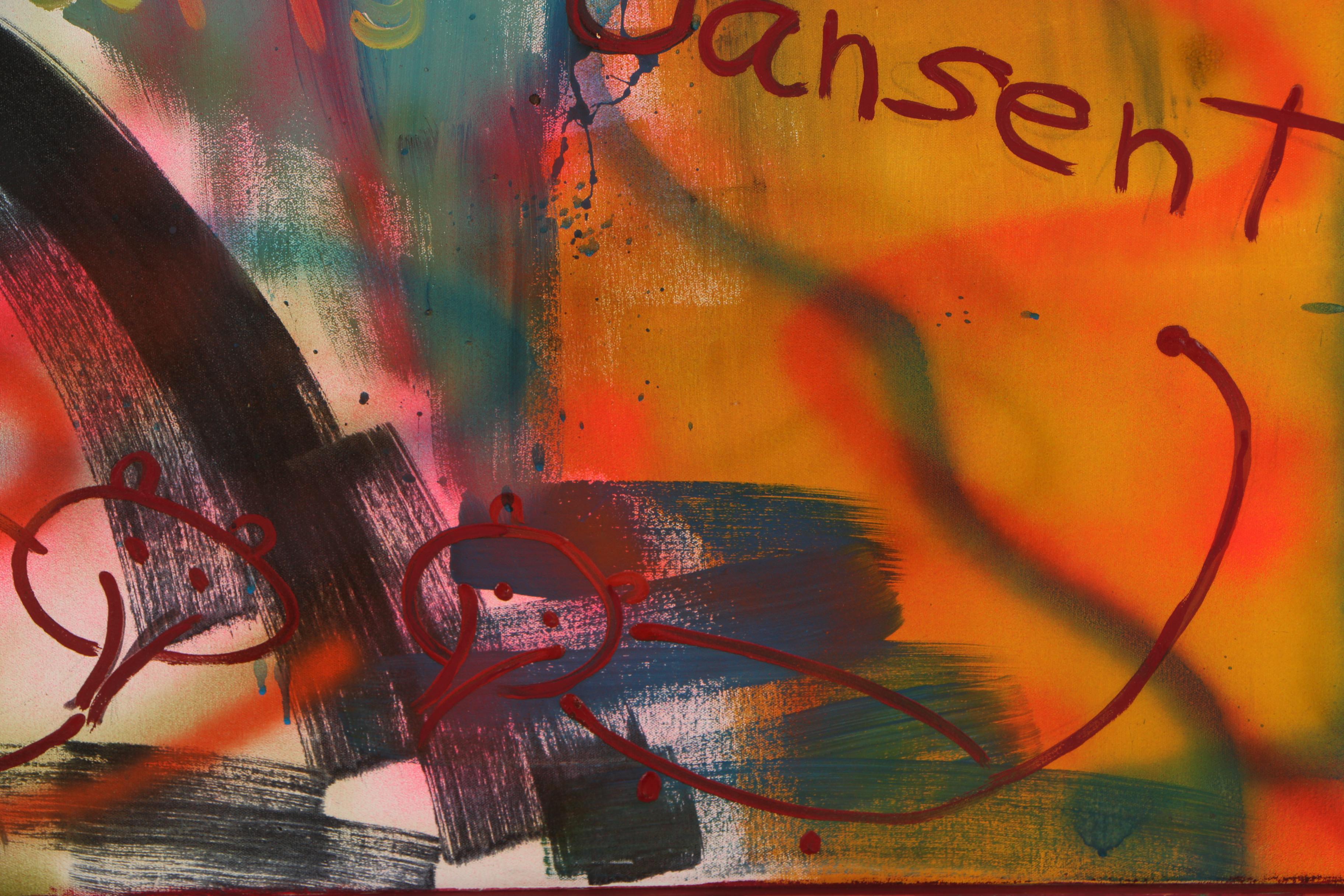 E. Goldman Mixed Media "Graffiti" Painting