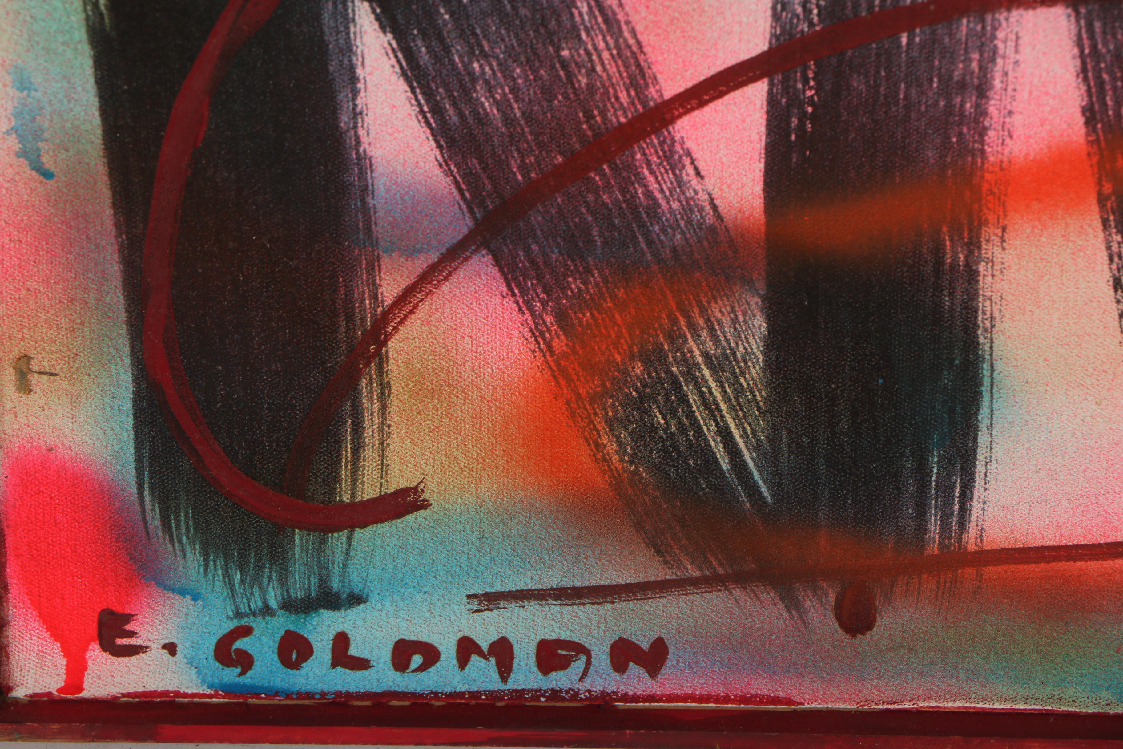 E. Goldman Mixed Media "Graffiti" Painting