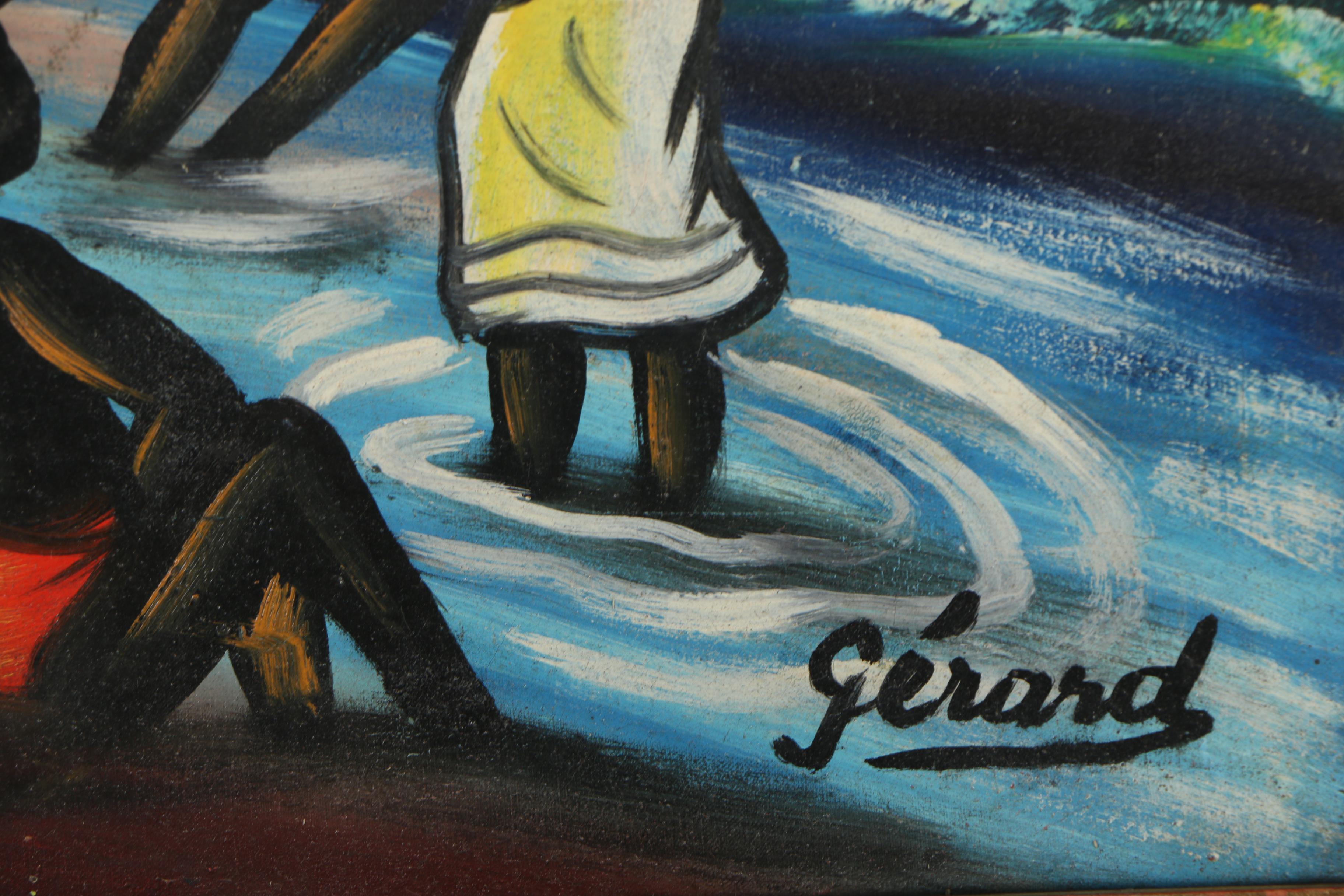 Gérard Haitian Folk Art Oil Painting