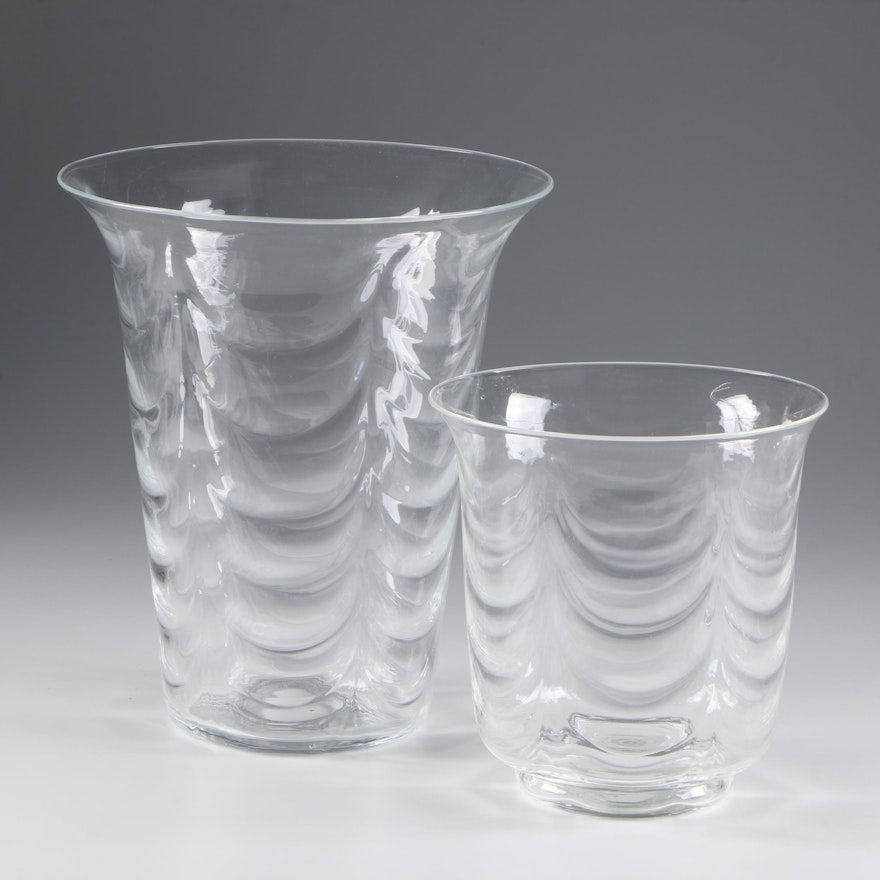 Steuben Art Glass Swag Vases, Mid-Century
