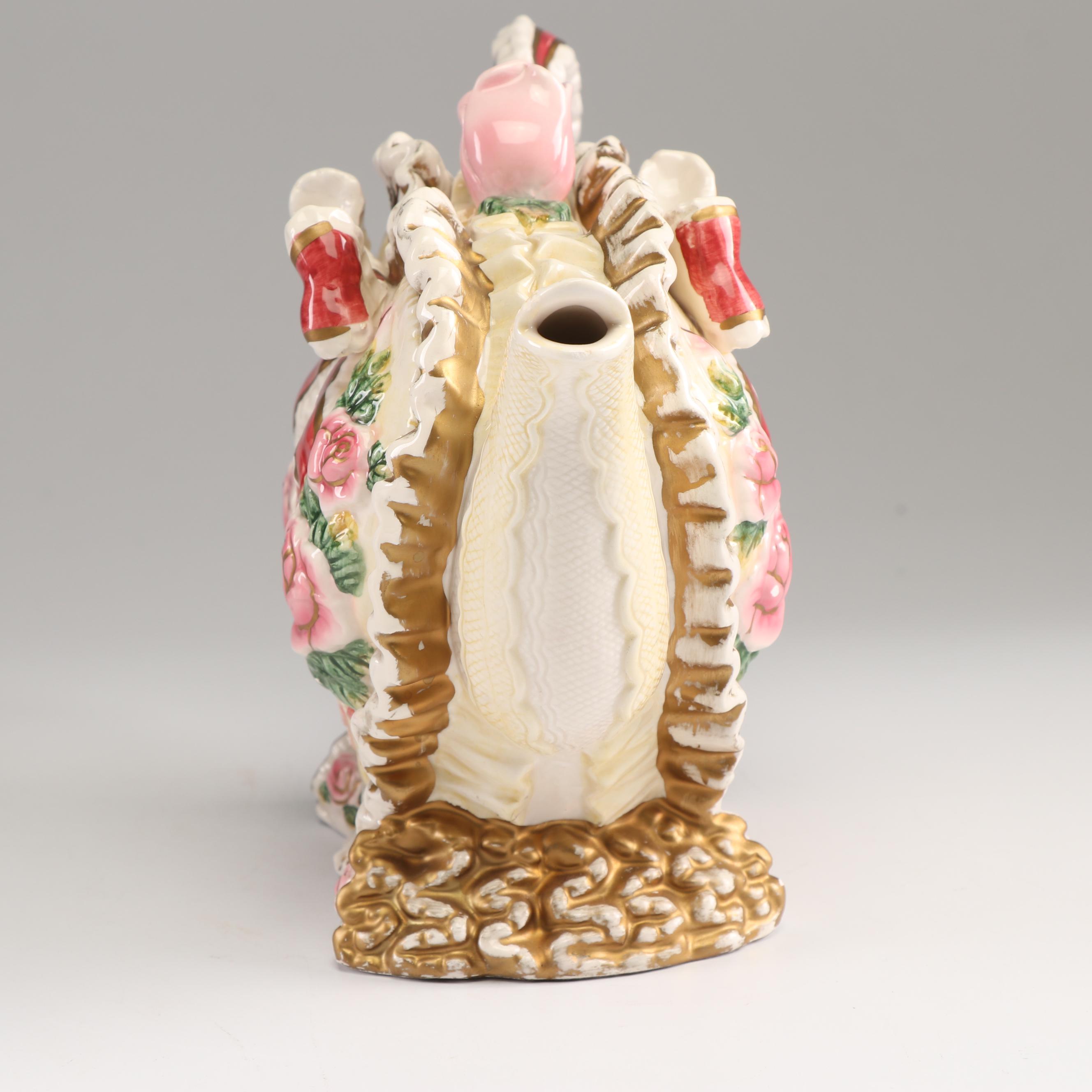 Fitz and Floyd Omnibus "Love" Teapot and Salt and Pepper Shakers, 1996