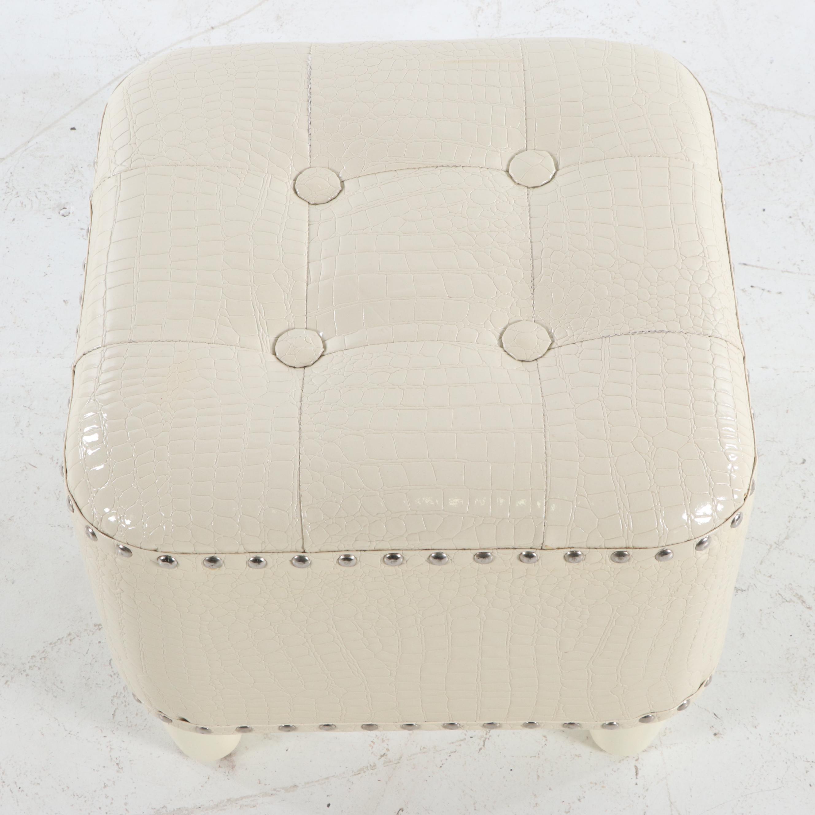 Faux Leather Upholstered Ottoman