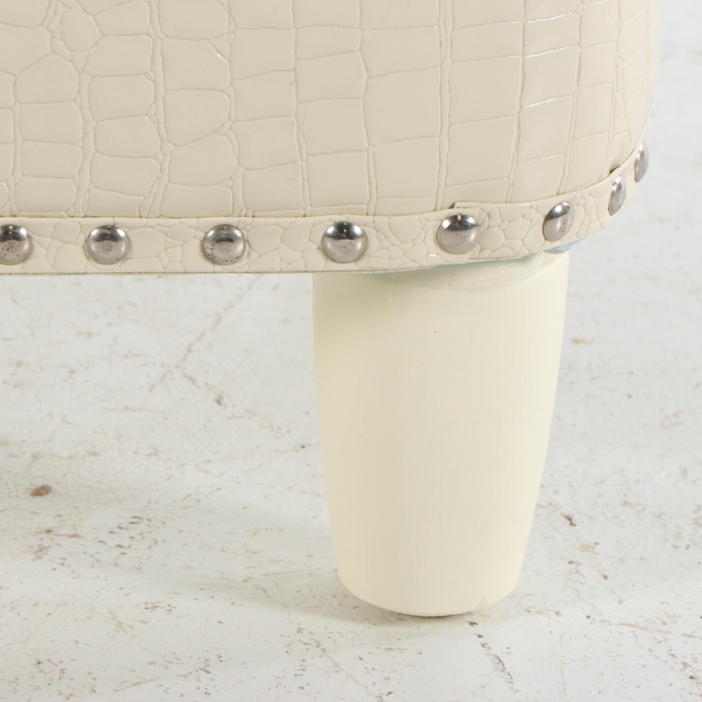 Faux Leather Upholstered Ottoman