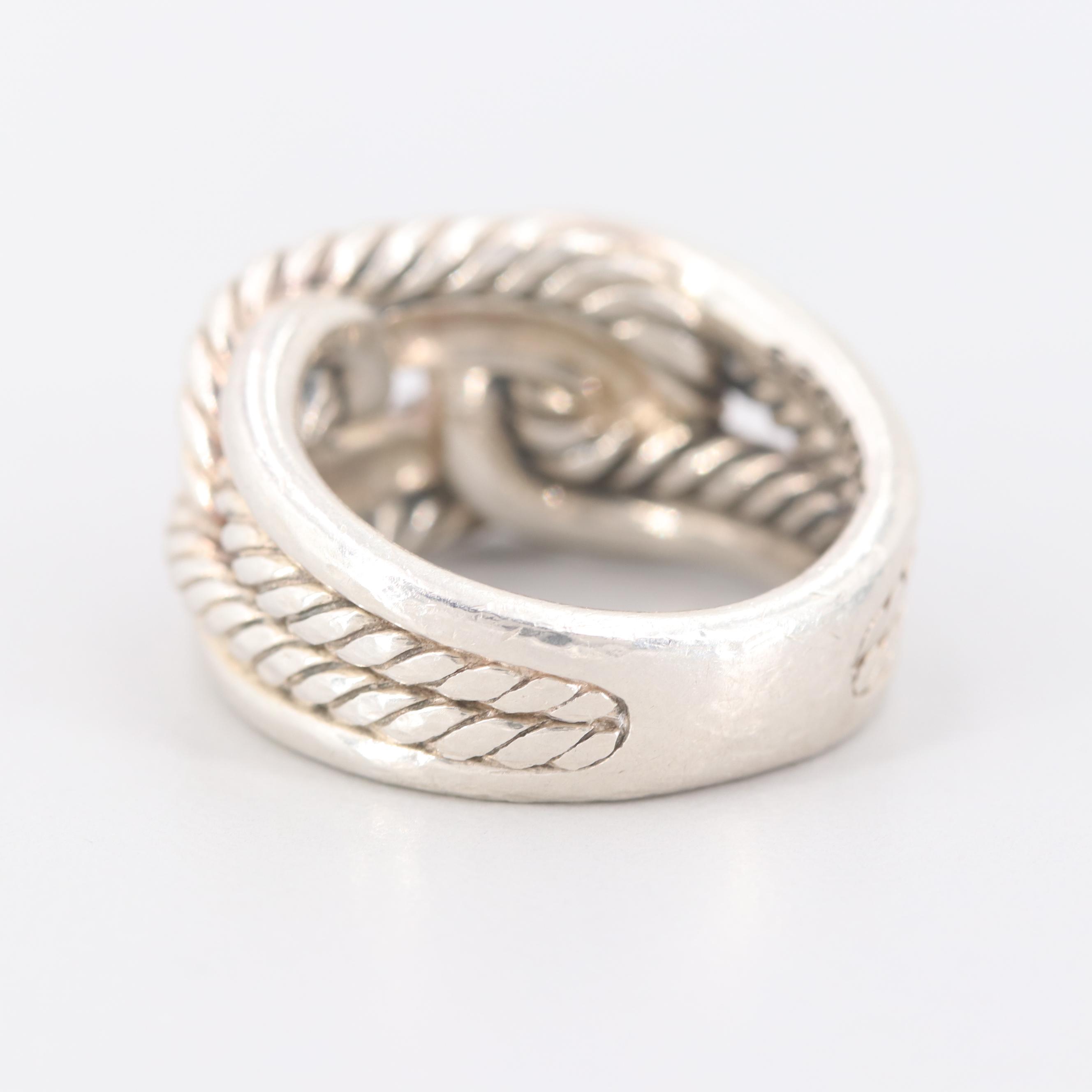 David Yurman Sterling Silver Diamond "Labyrinth" Ring
