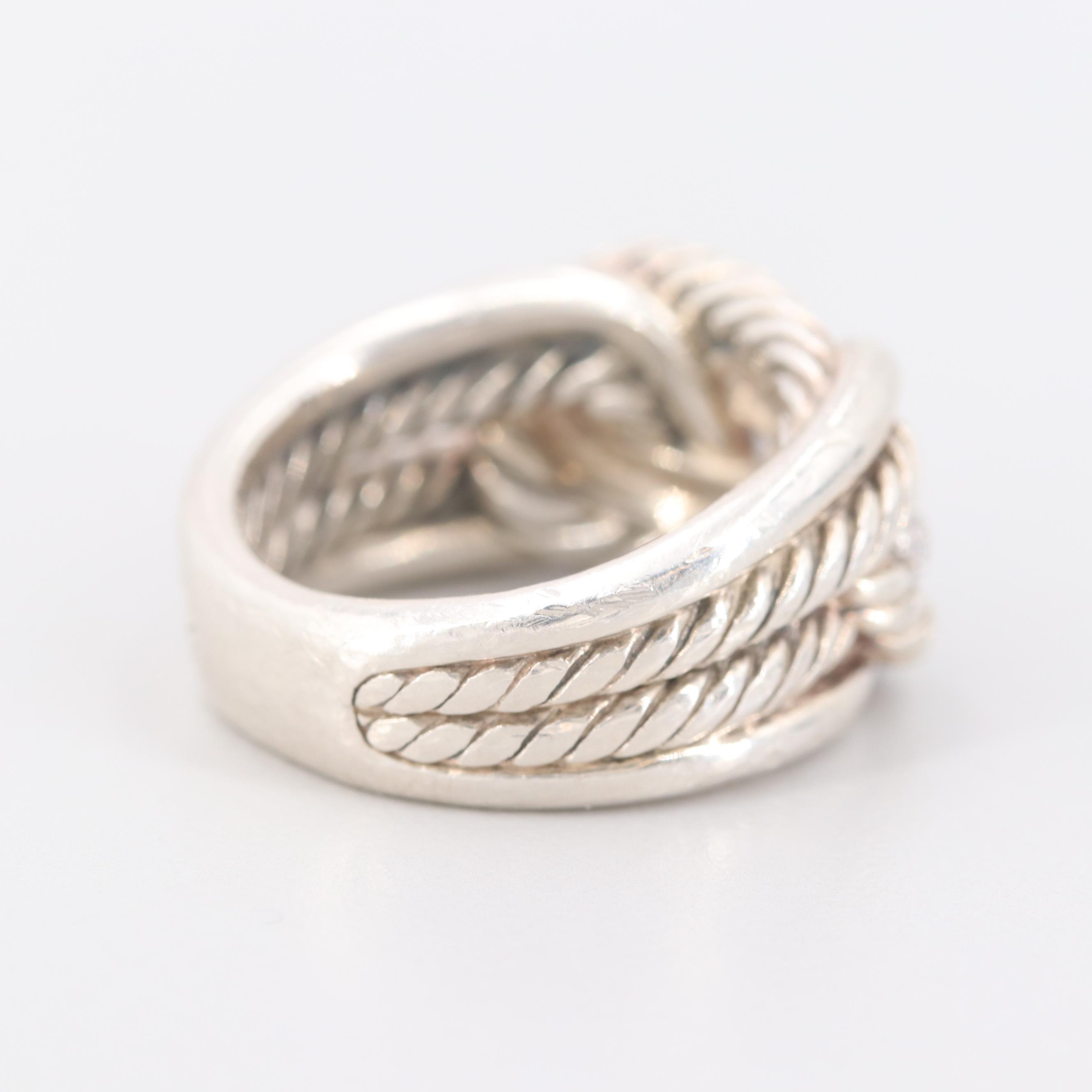 David Yurman Sterling Silver Diamond "Labyrinth" Ring