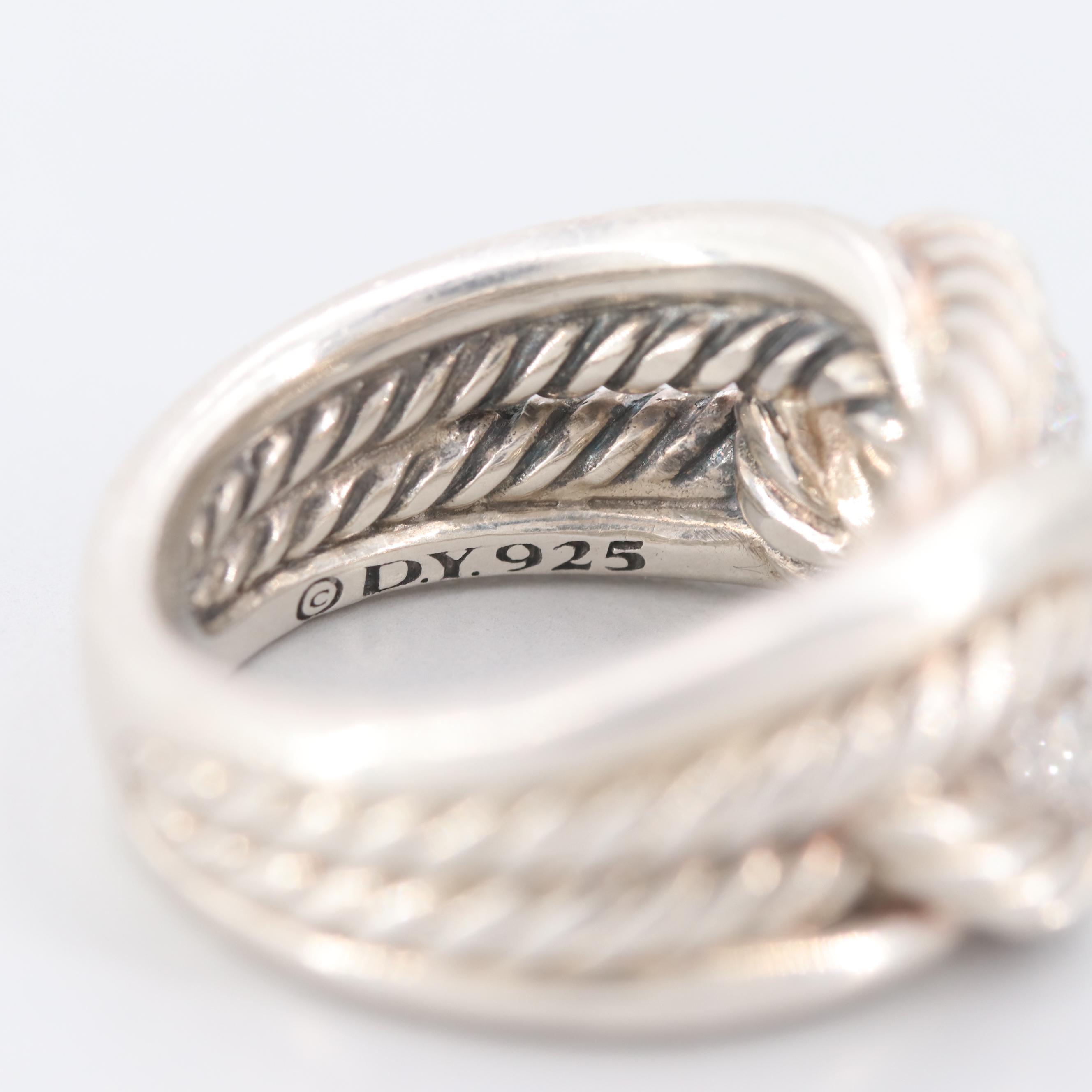 David Yurman Sterling Silver Diamond "Labyrinth" Ring