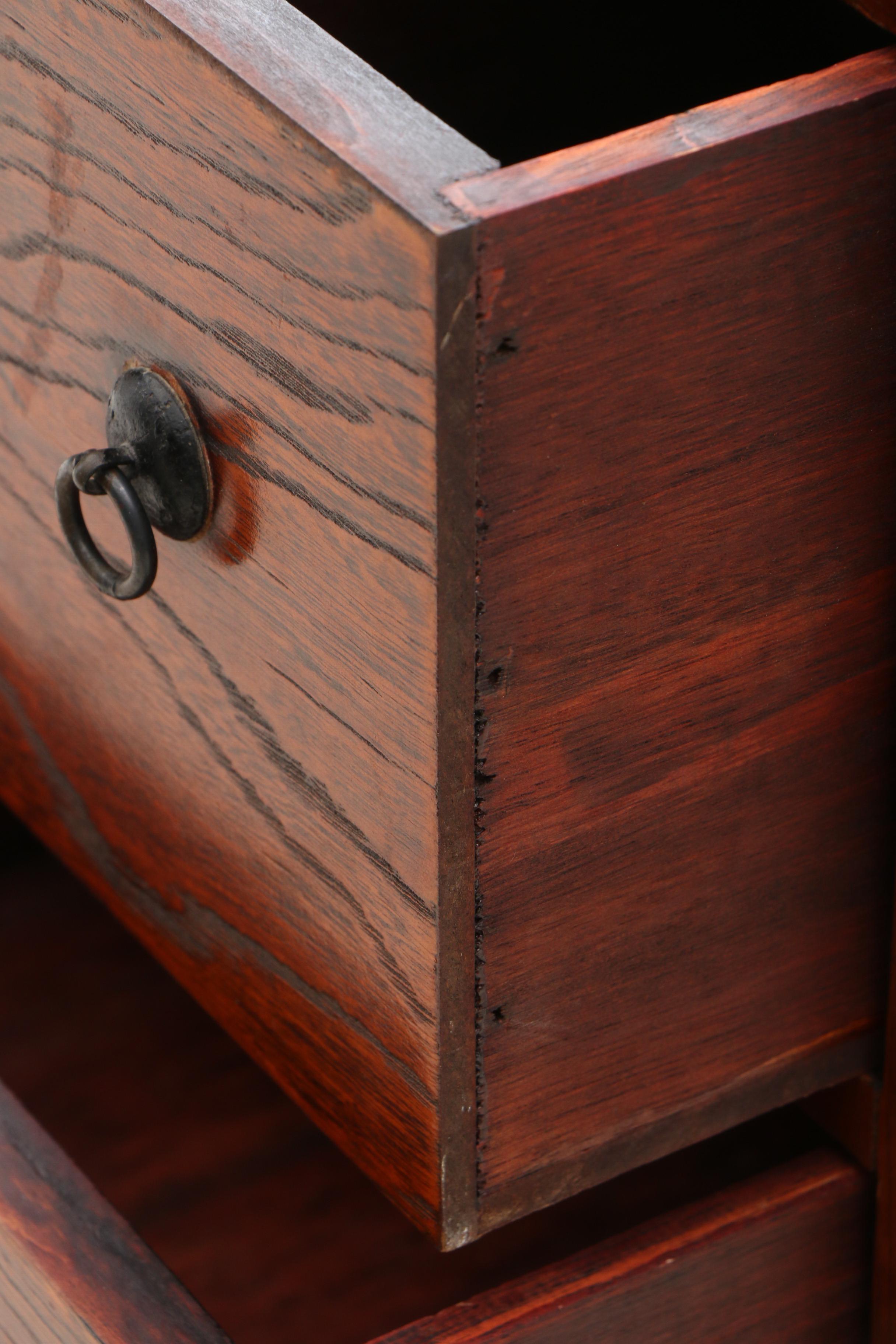 Japanese Elm Stepped Tansu Cabinet in Elm