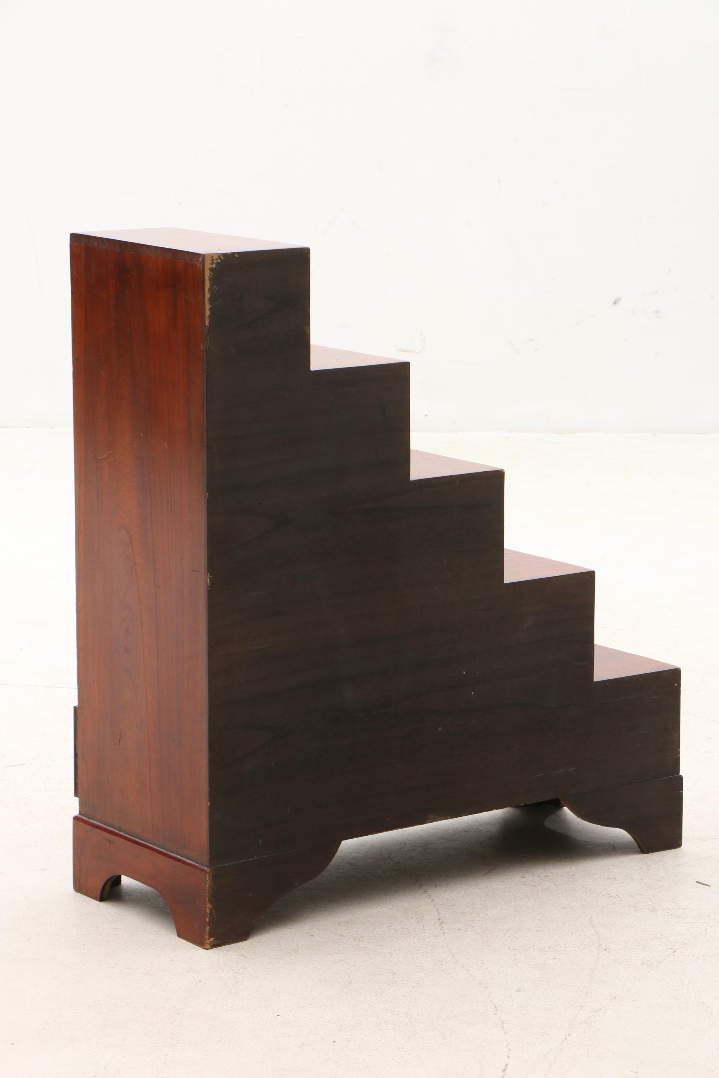 Japanese Elm Stepped Tansu Cabinet in Elm