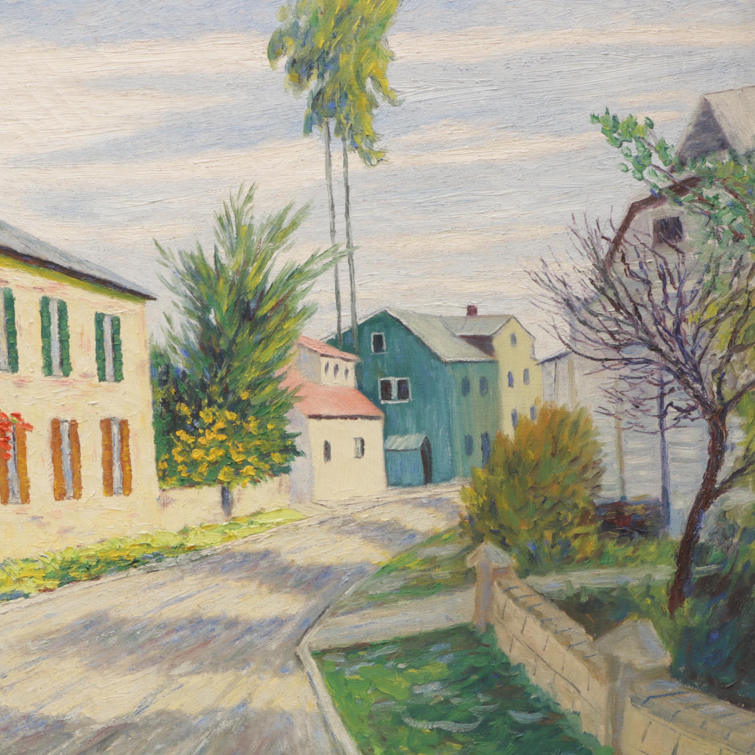 John Glancy Oil Painting of Street Scene