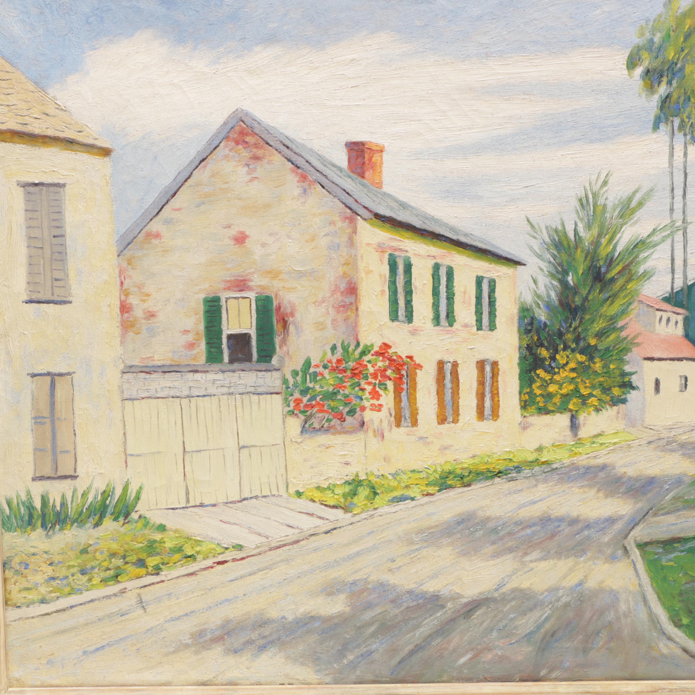 John Glancy Oil Painting of Street Scene