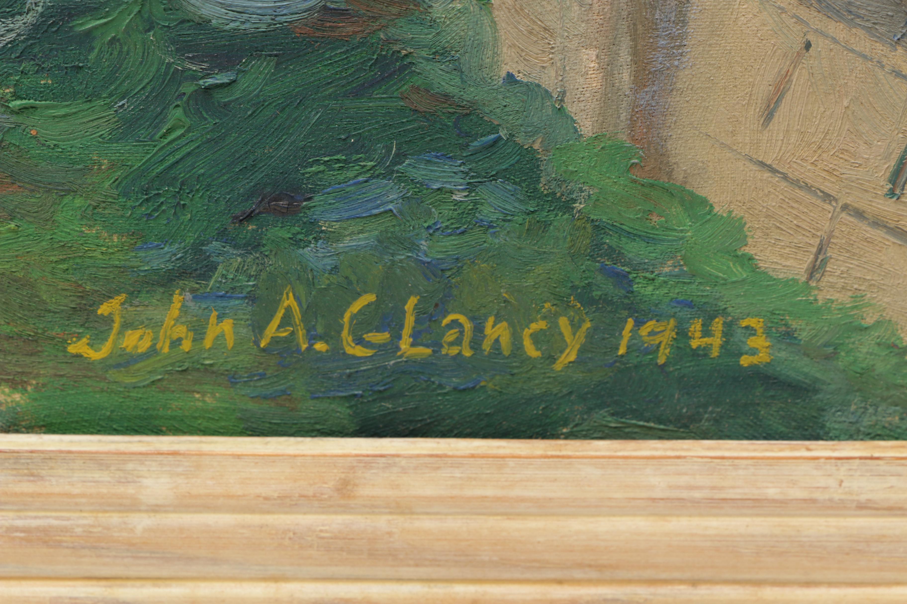 John Glancy Oil Painting of Street Scene