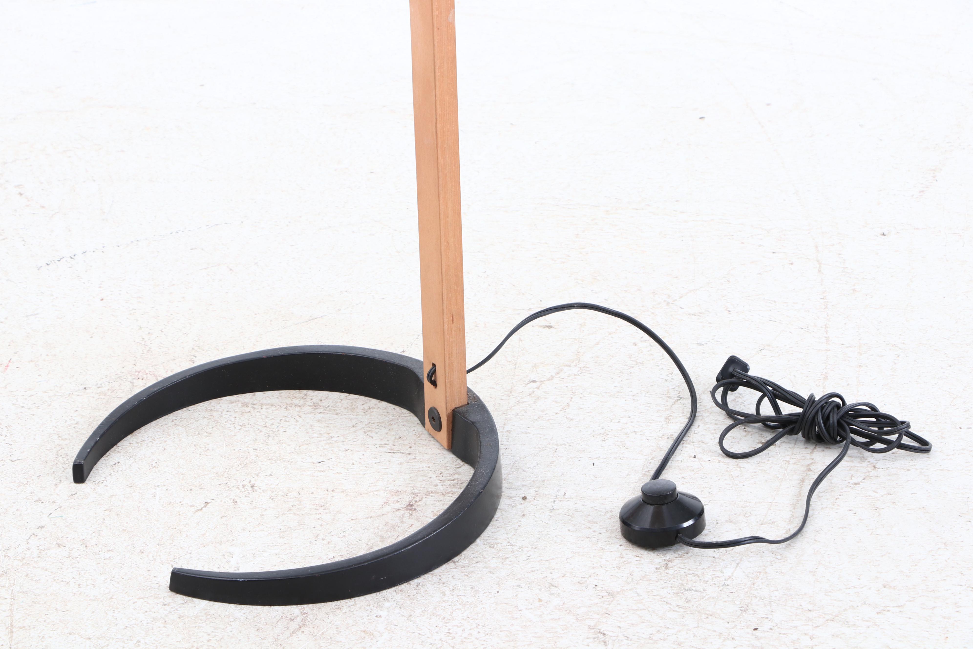 Mid Century Modern Mads Caprani Danish Bentwood Teak Floor Lamp with Shade