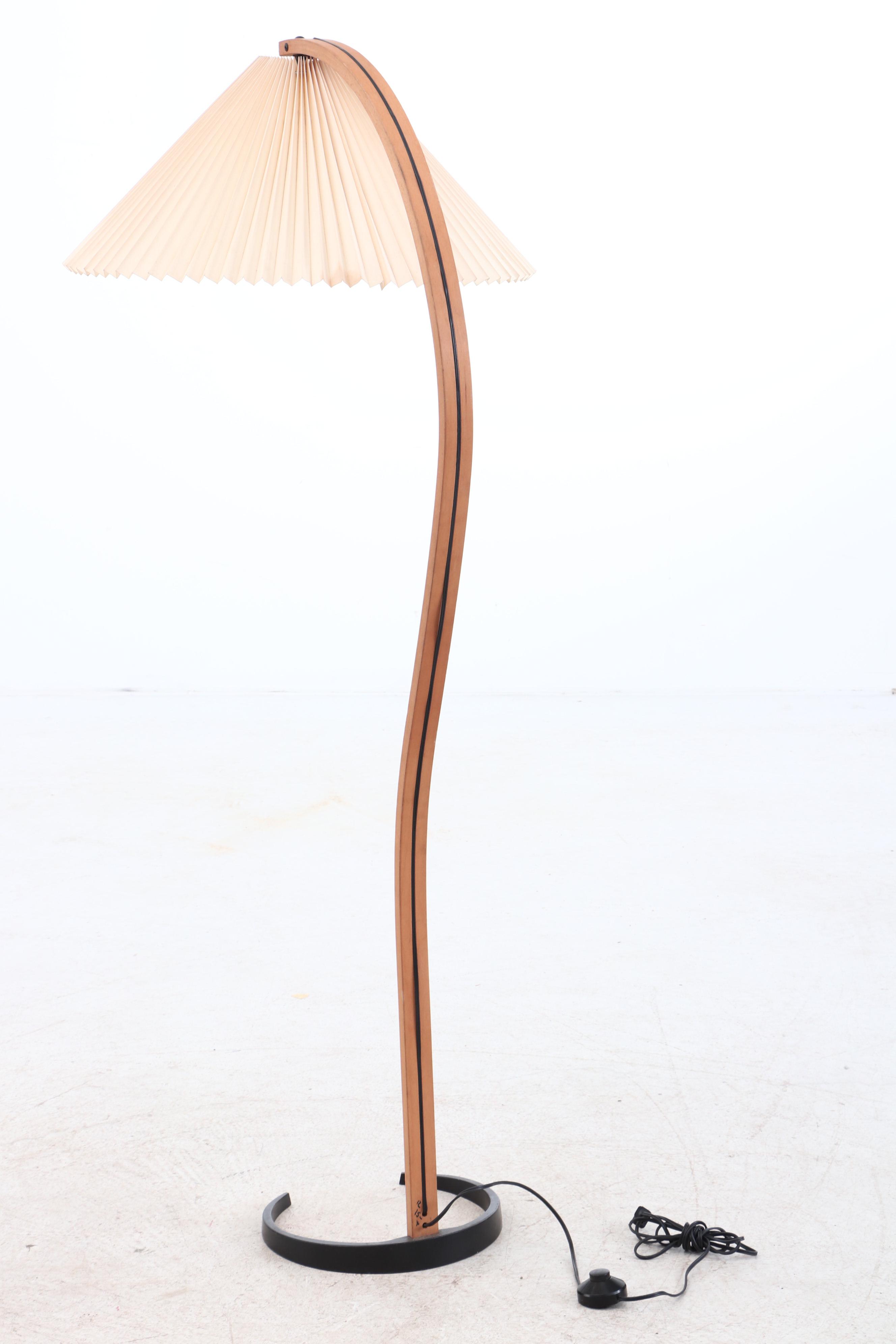 Mid Century Modern Mads Caprani Danish Bentwood Teak Floor Lamp with Shade