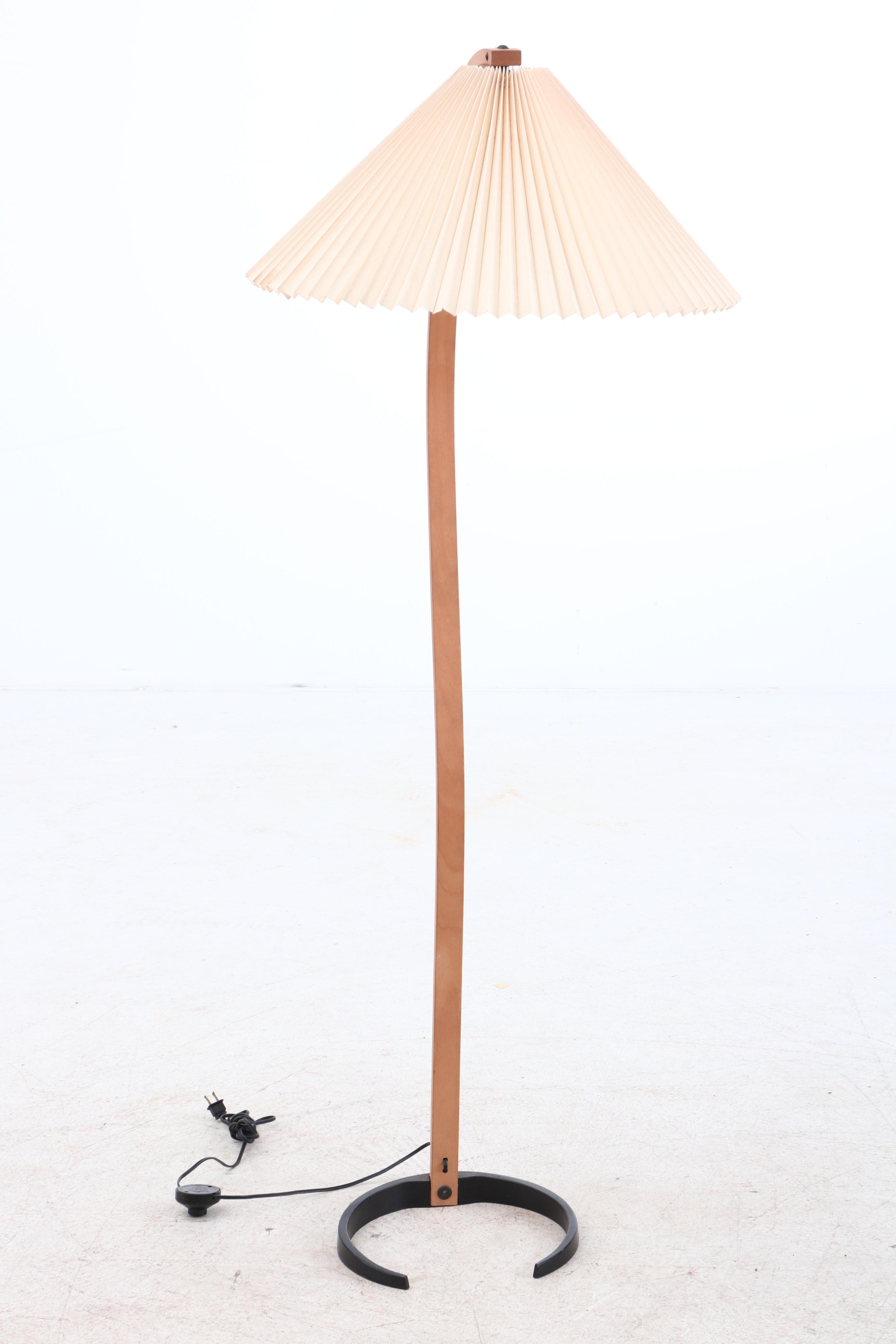 Mid Century Modern Mads Caprani Danish Bentwood Teak Floor Lamp with Shade