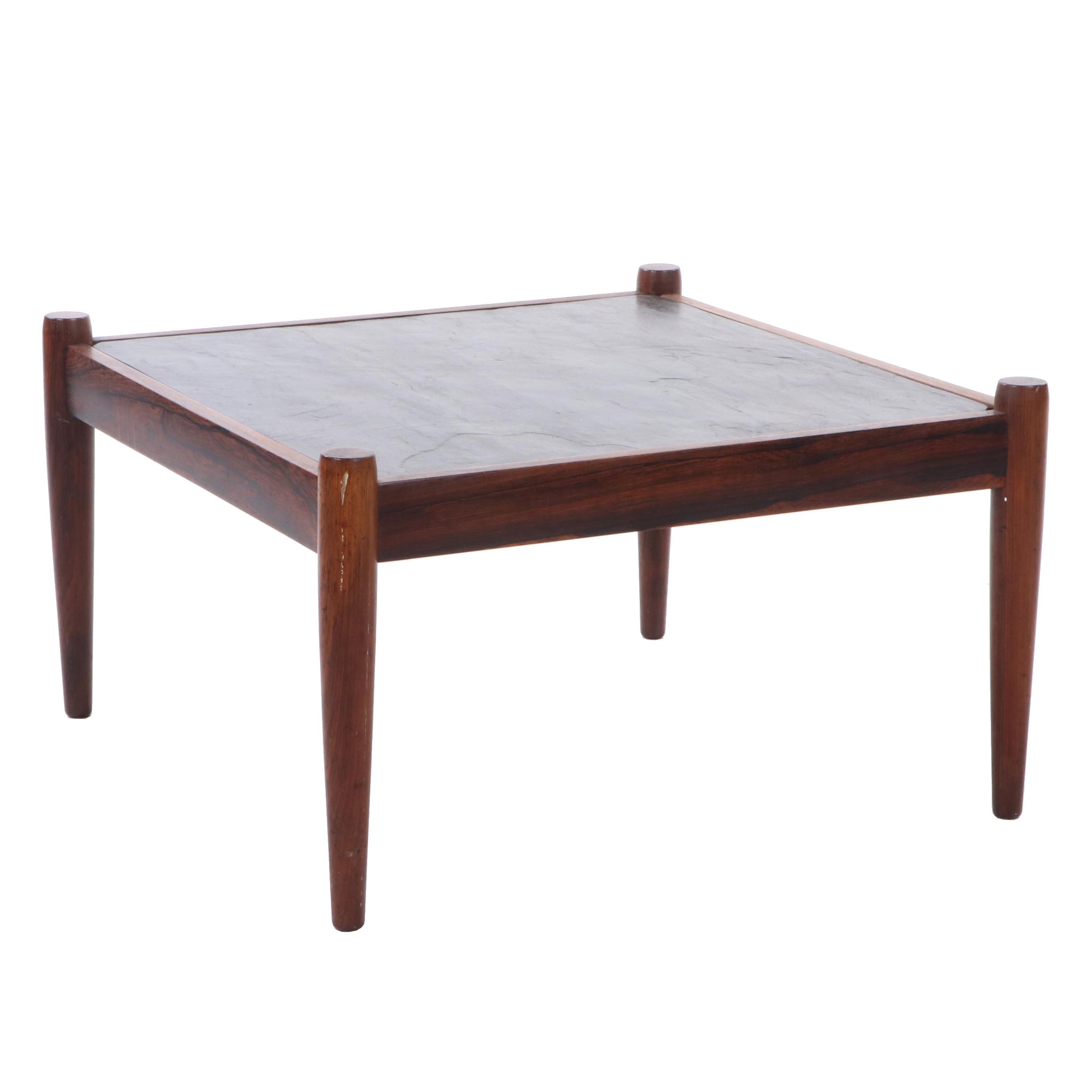 Magnus Olesen Danish Modern Slate Top Side Table, Mid-Century