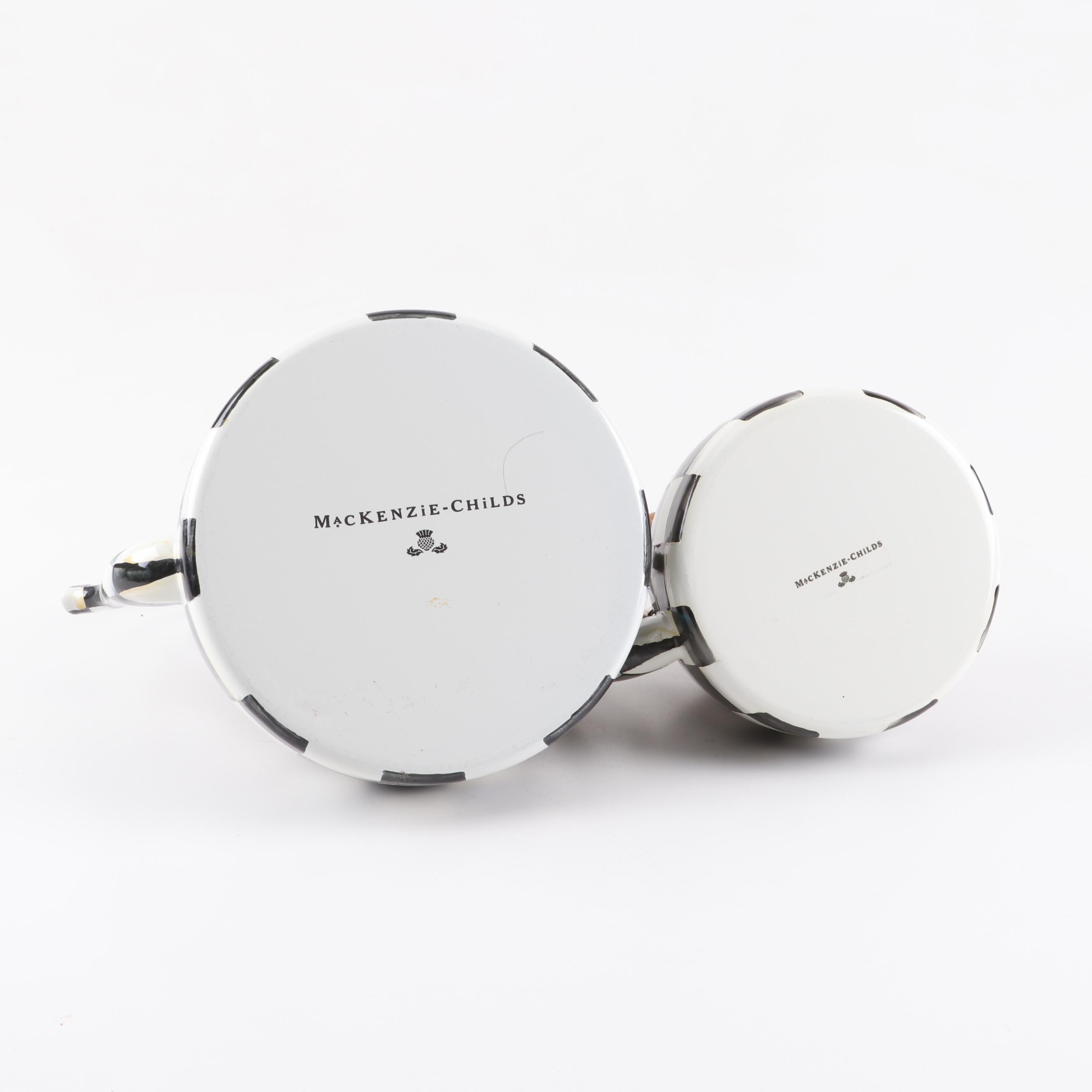 MacKenzie-Childs "Courtly Check" Tea Kettles, Colander, and Wine Cooler