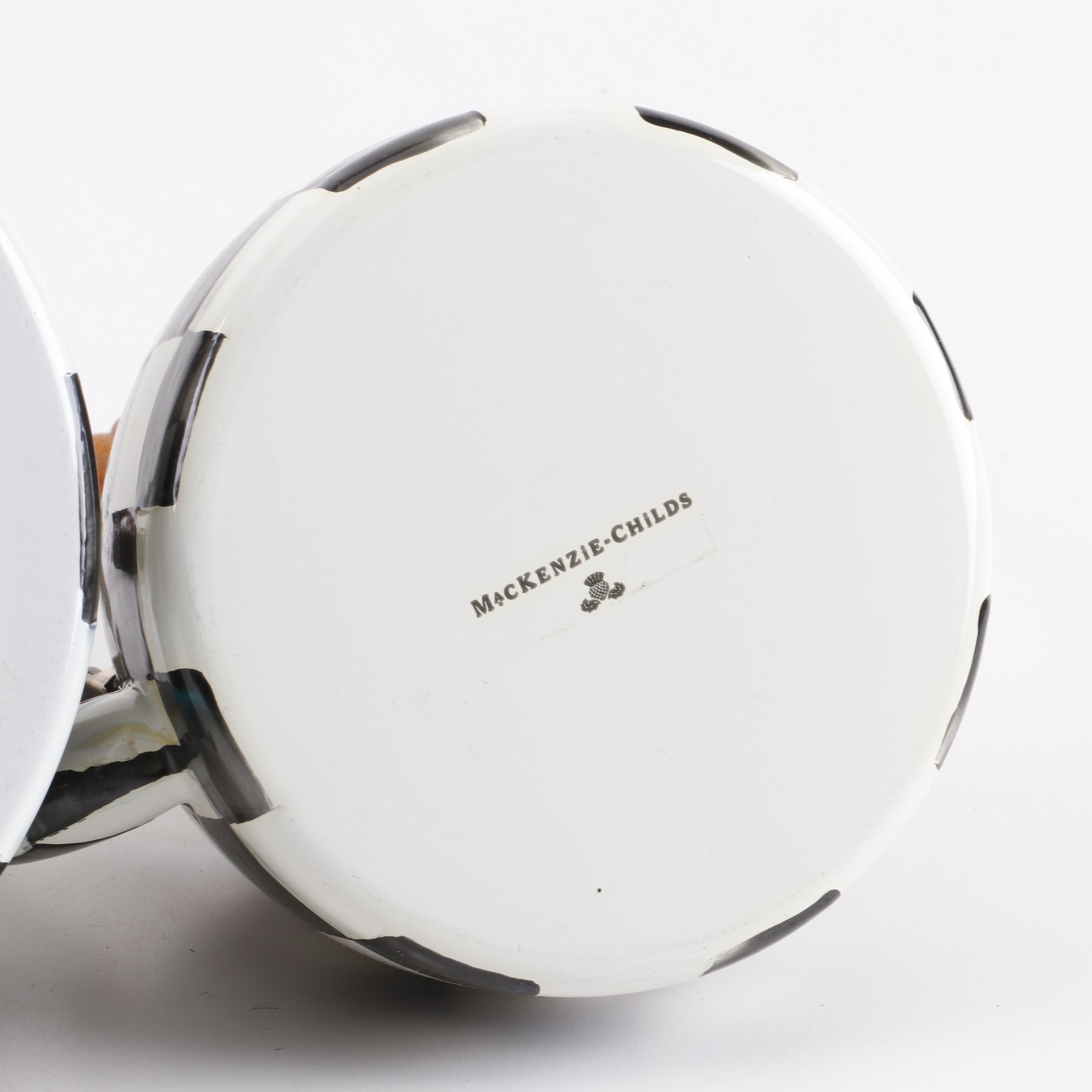 MacKenzie-Childs "Courtly Check" Tea Kettles, Colander, and Wine Cooler