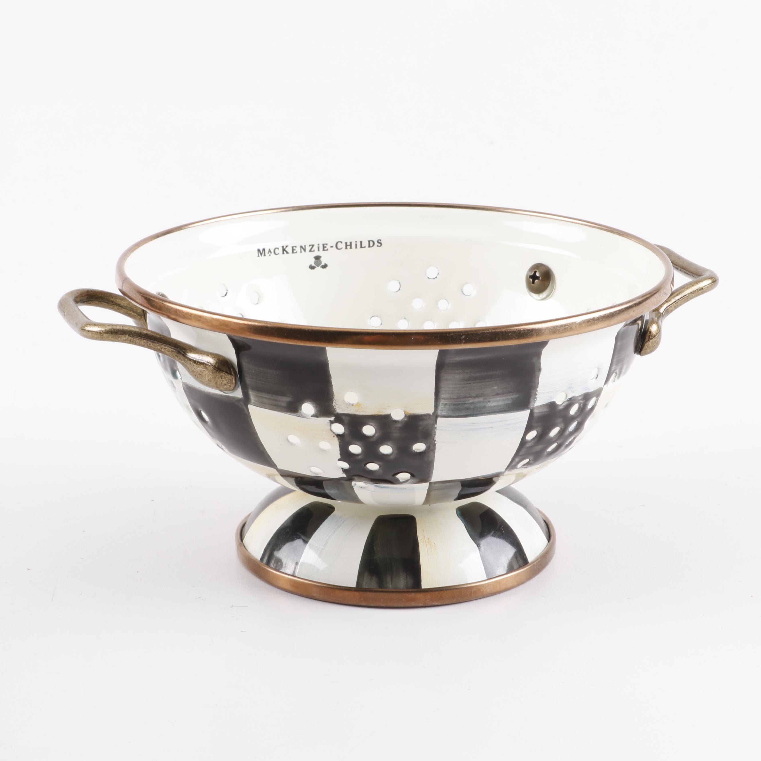 MacKenzie-Childs "Courtly Check" Tea Kettles, Colander, and Wine Cooler