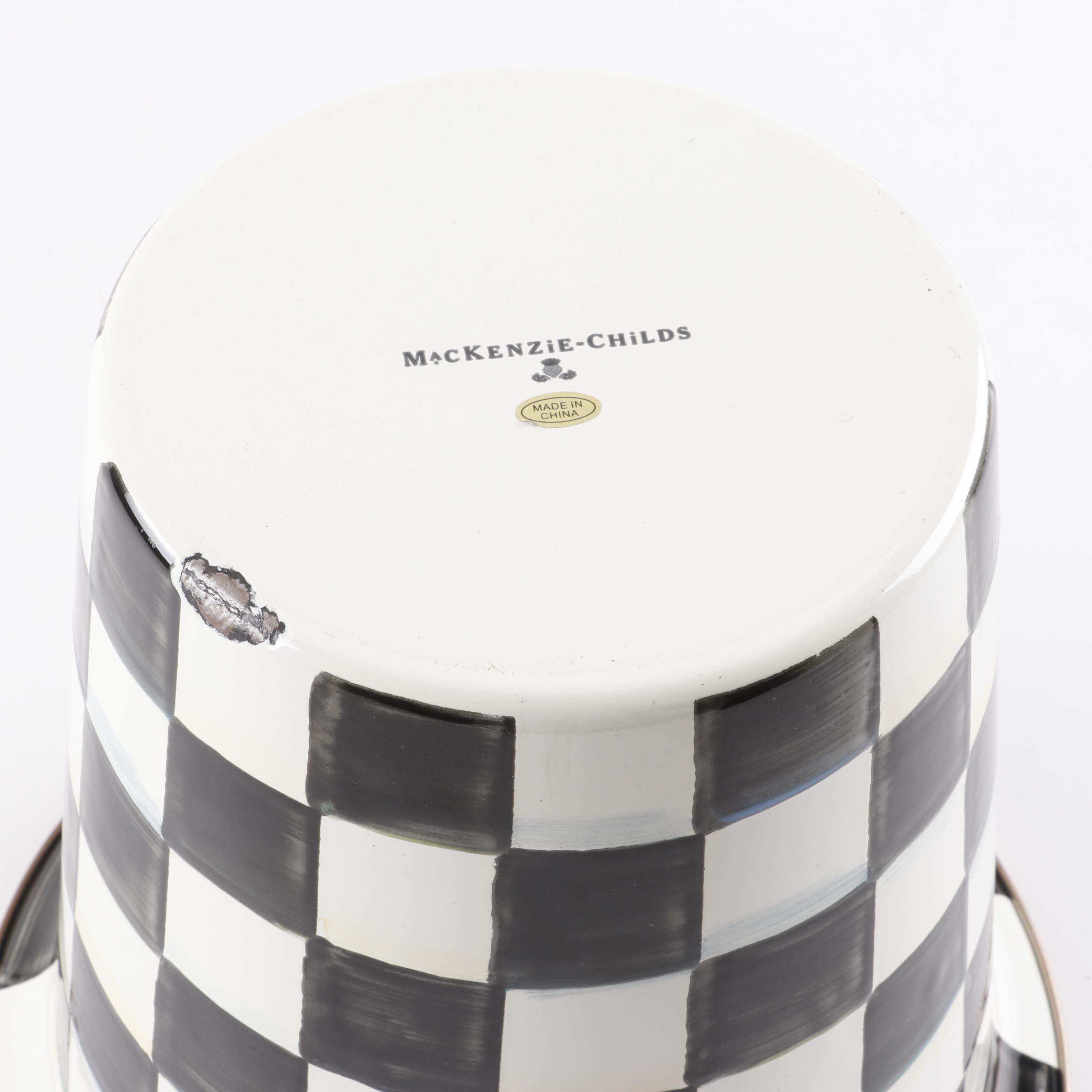 MacKenzie-Childs "Courtly Check" Tea Kettles, Colander, and Wine Cooler