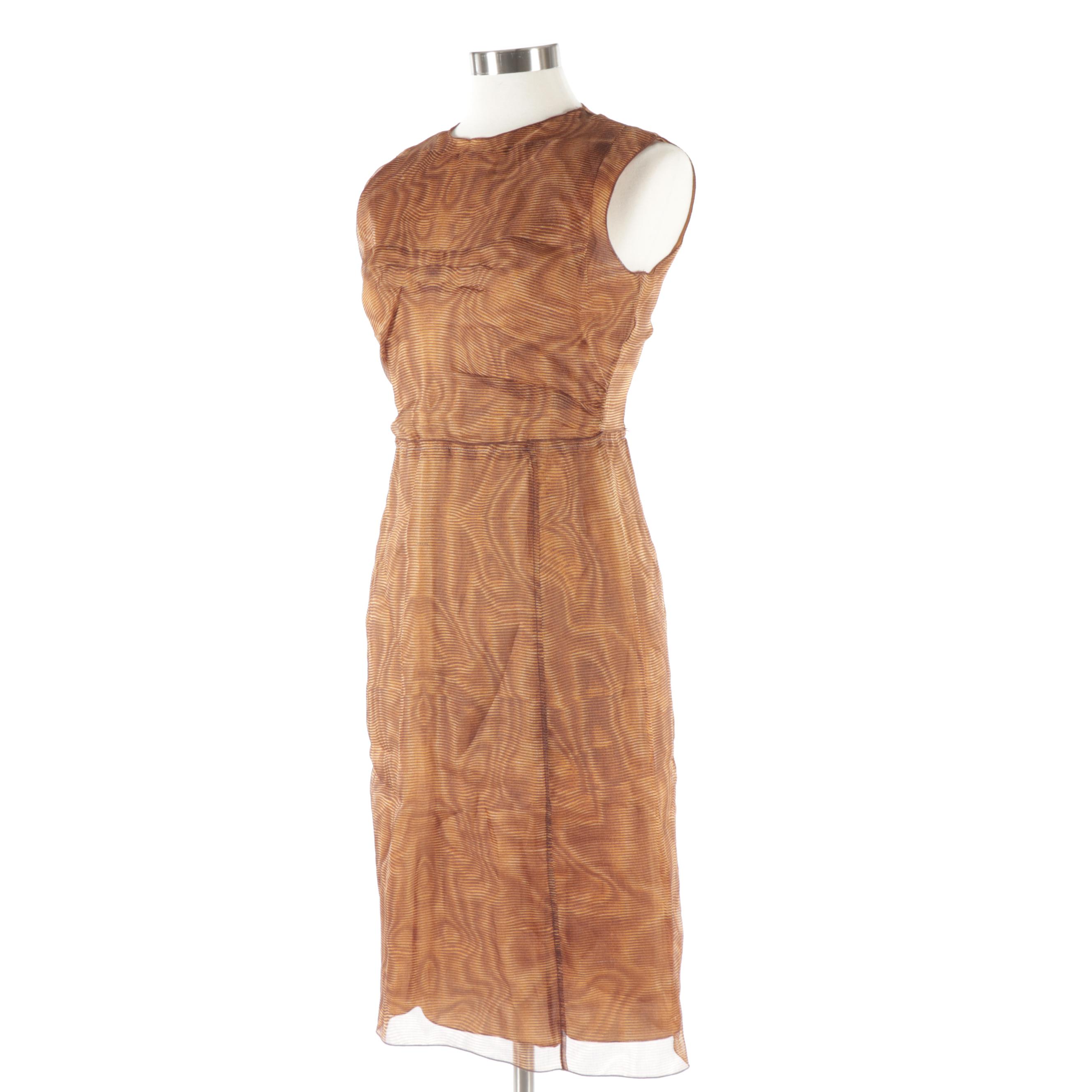 Women's Prada 100% Silk Sleeveless Dress, Made in Italy