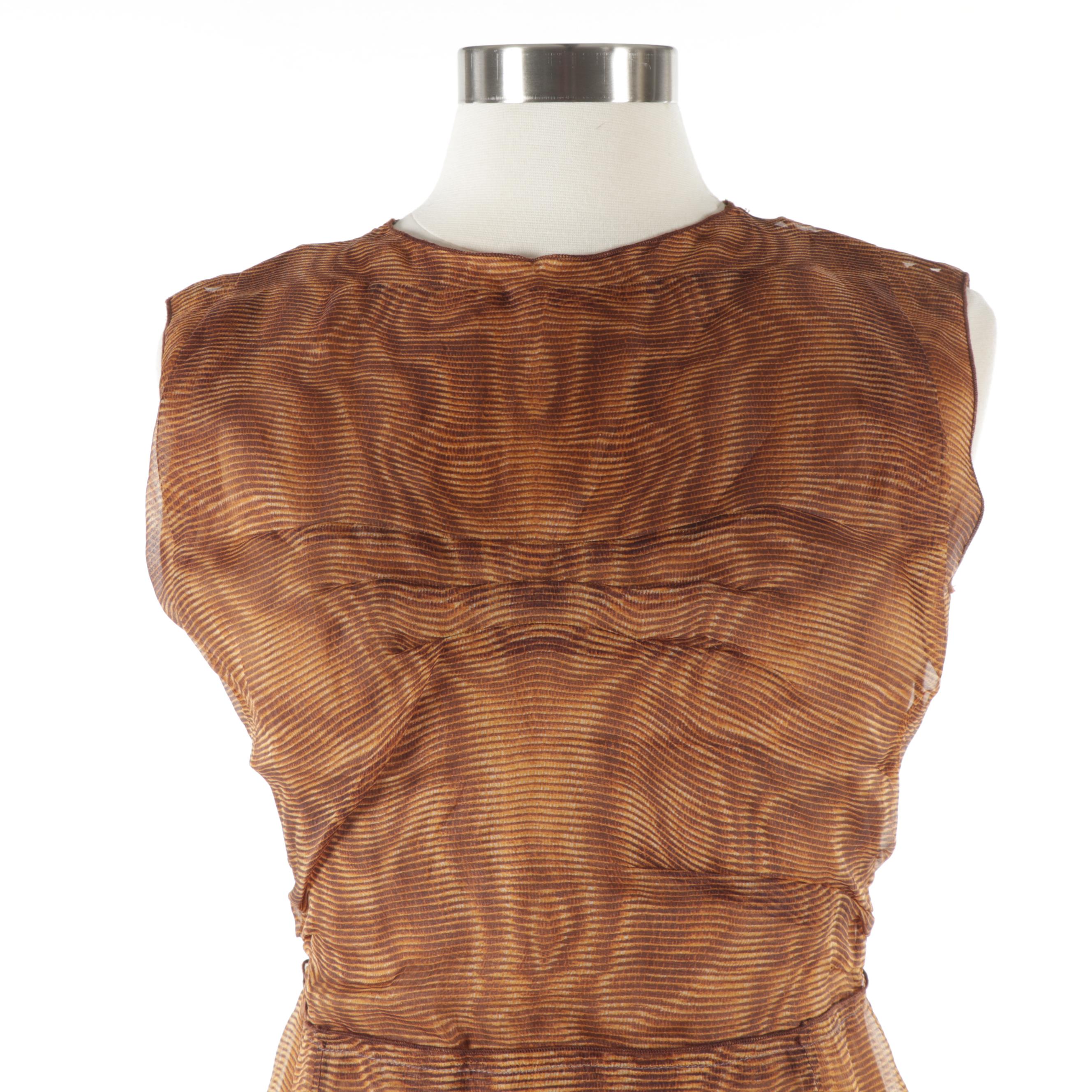 Women's Prada 100% Silk Sleeveless Dress, Made in Italy