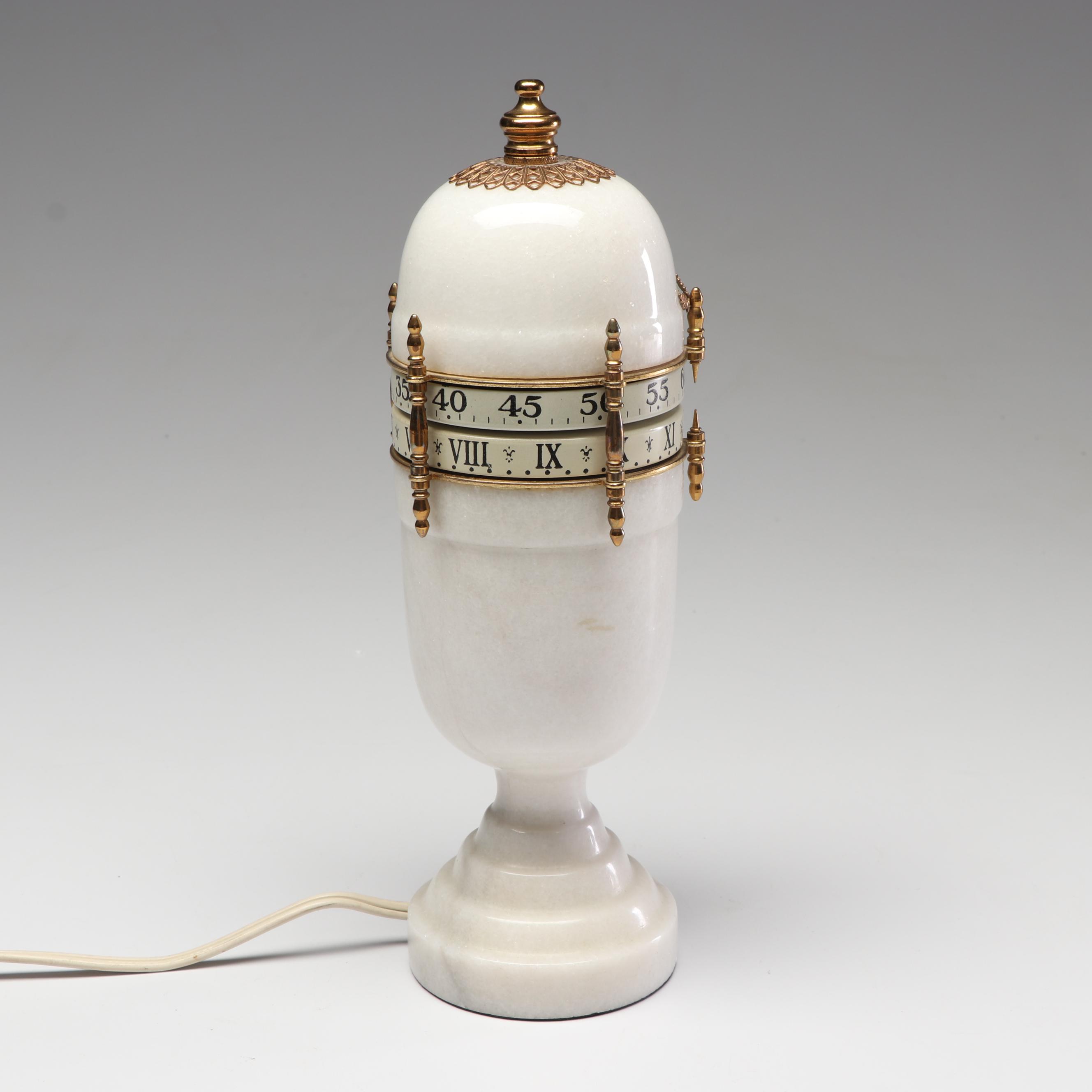 White Marble French Annular Dial Clock, Late 19th Century