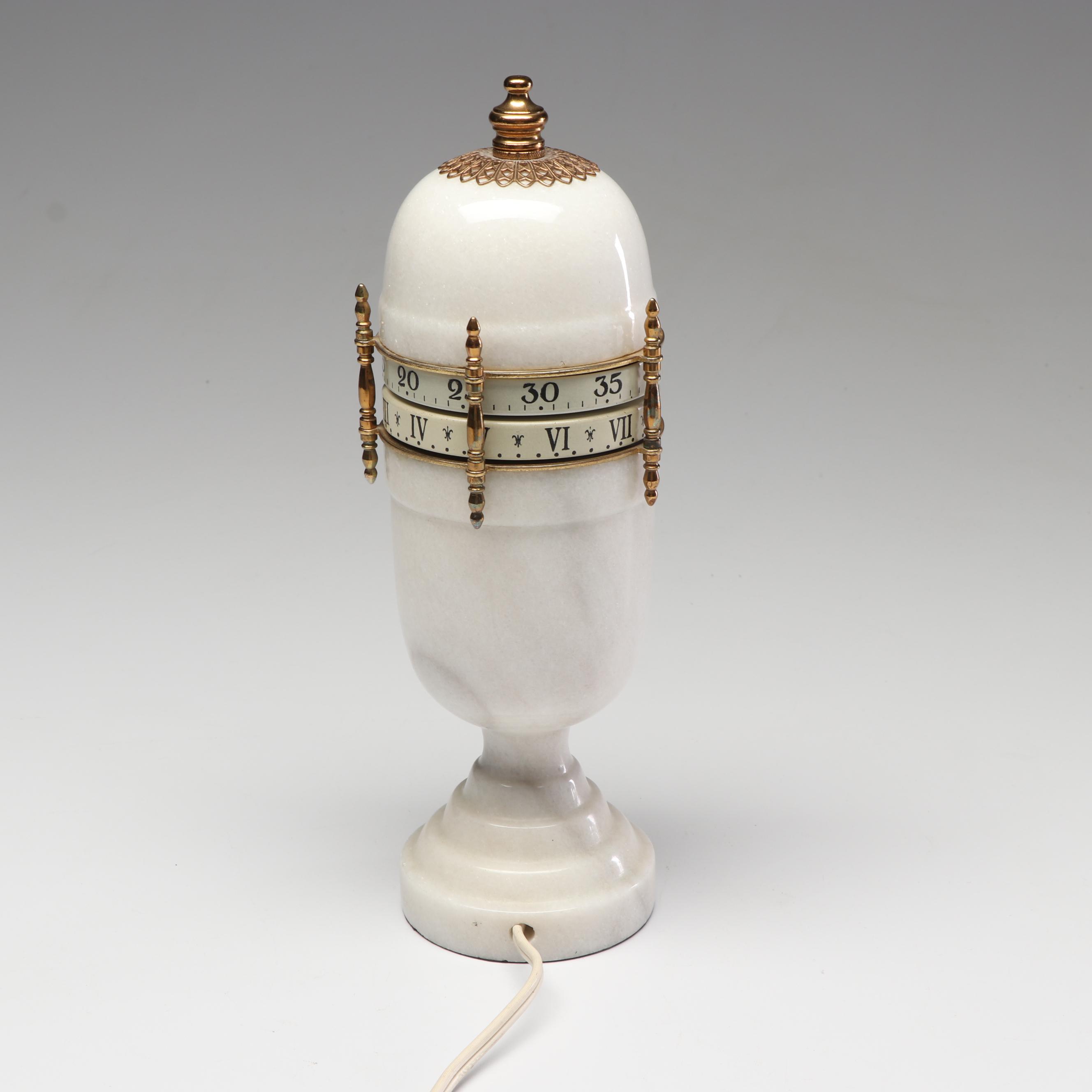 White Marble French Annular Dial Clock, Late 19th Century
