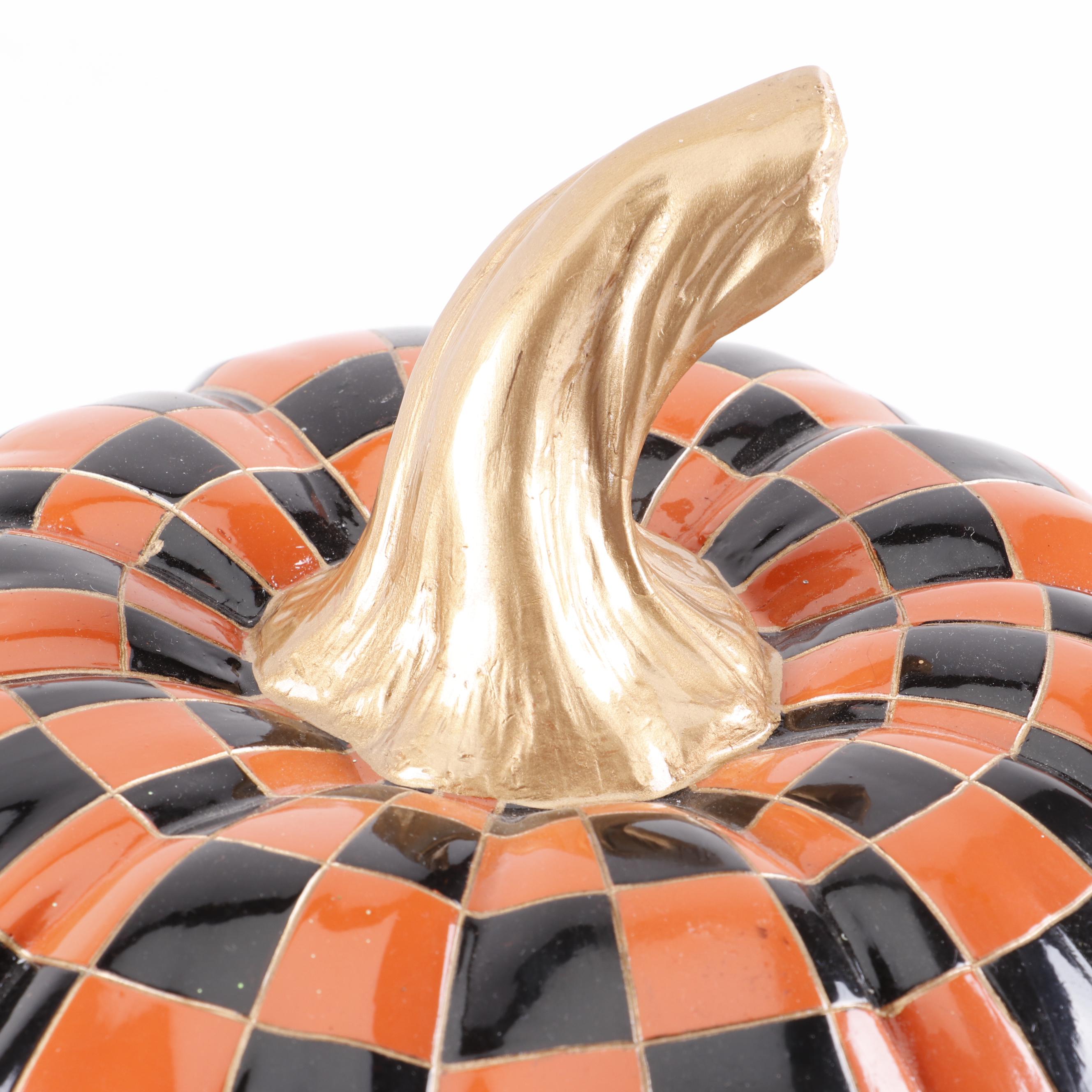 MacKenzie-Childs "Orange Check" Pumpkin