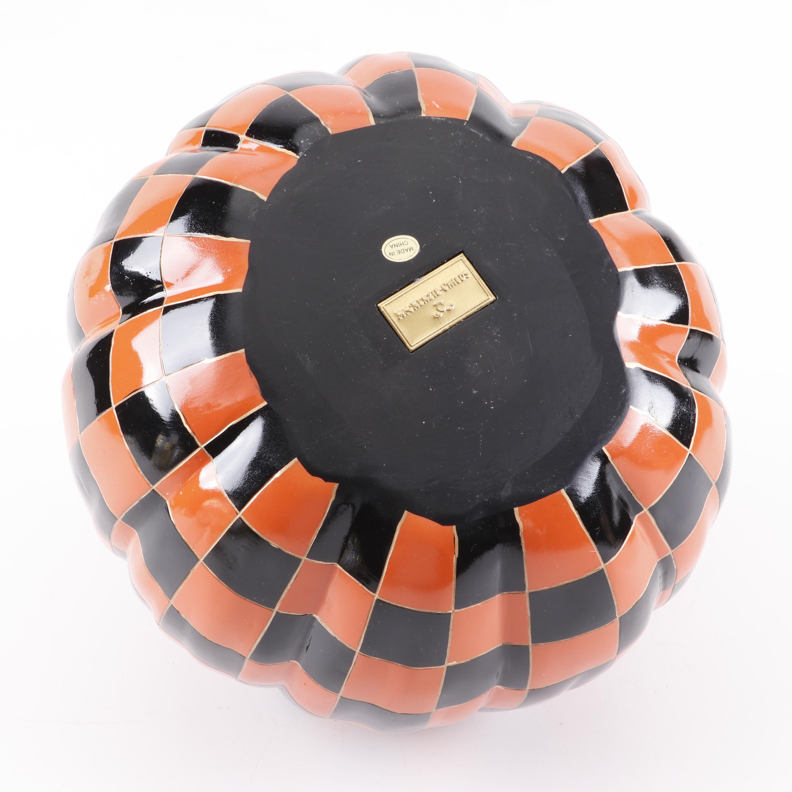 MacKenzie-Childs "Orange Check" Pumpkin