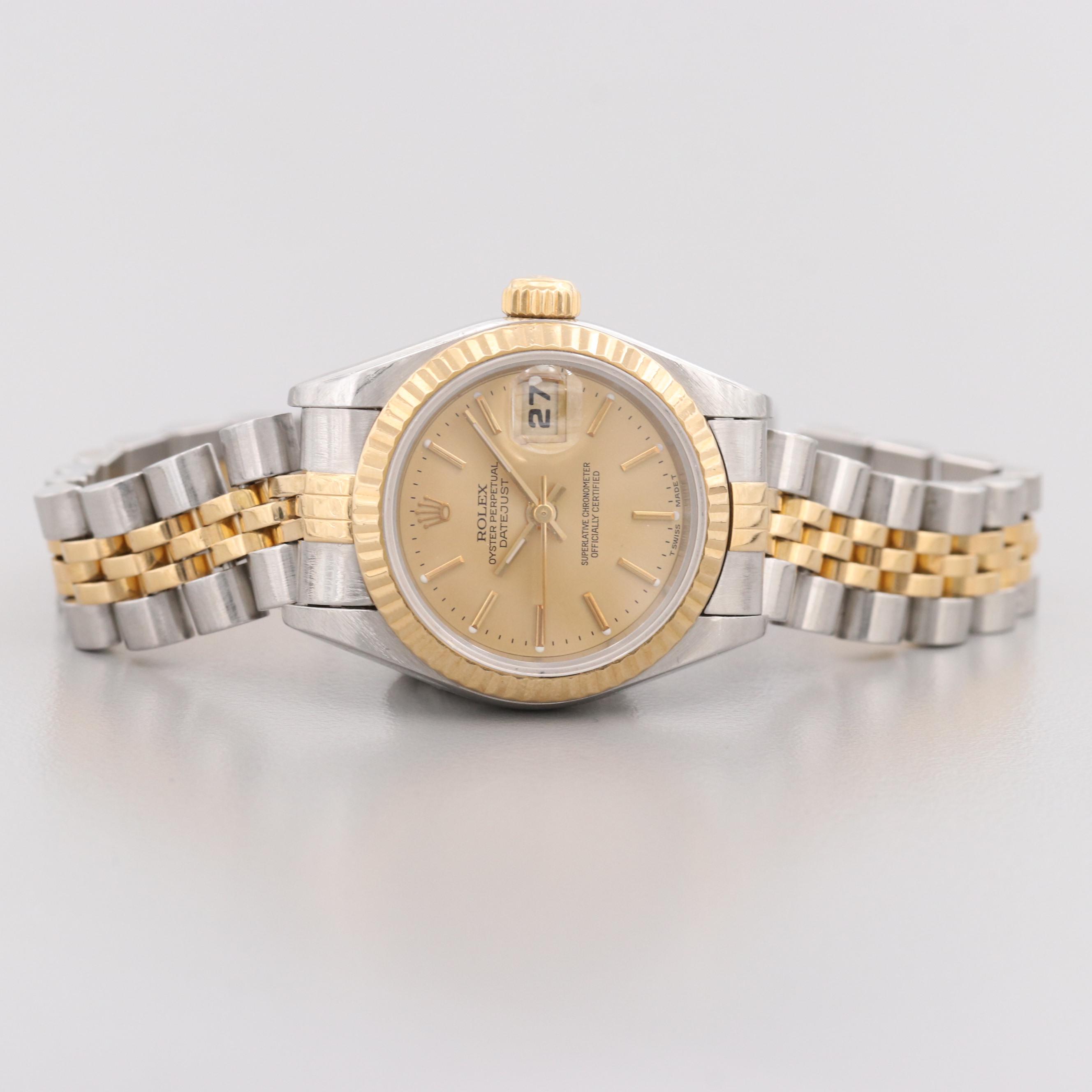 Rolex Datejust Stainless Steel and 18K Yellow Gold Watch, 1996