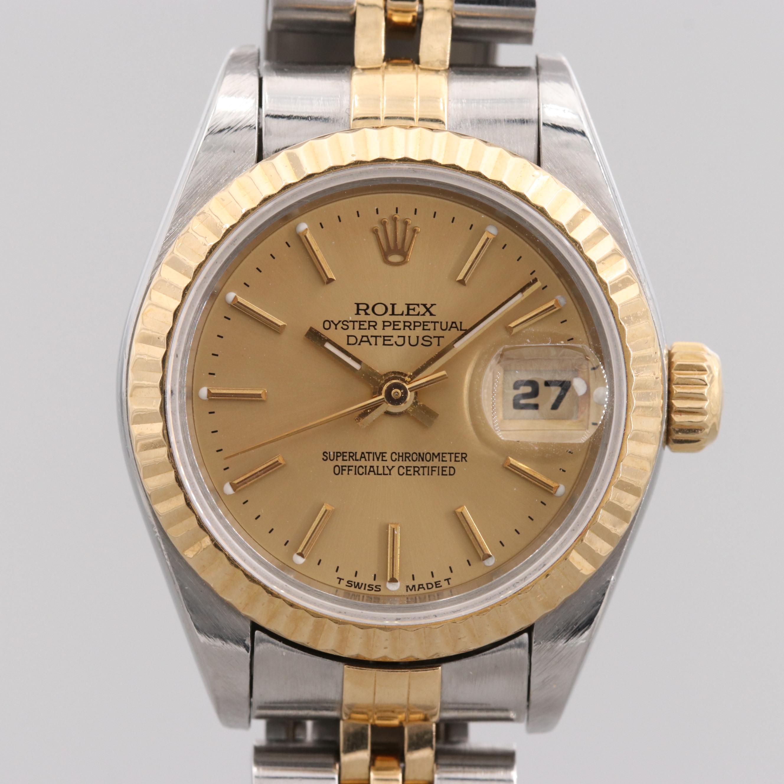 Rolex Datejust Stainless Steel and 18K Yellow Gold Watch, 1996