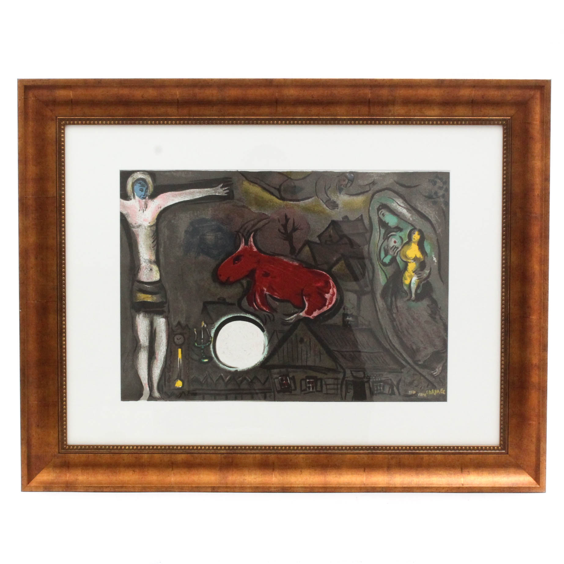 Marc Chagall Two-Page Color Lithograph from "Derrière le Miroir"