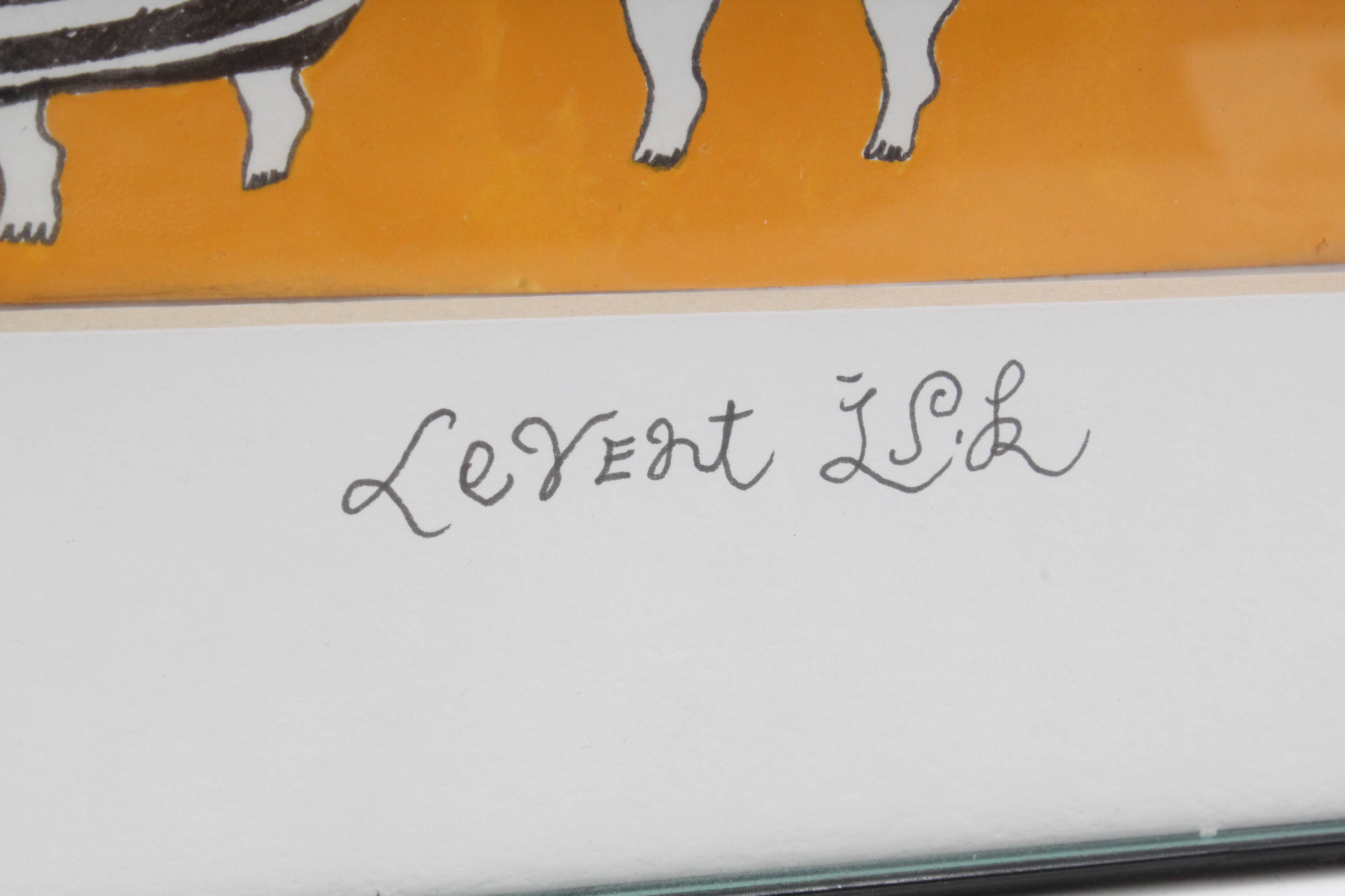 Levent Isik Mixed Media Drawing "Three Monks"