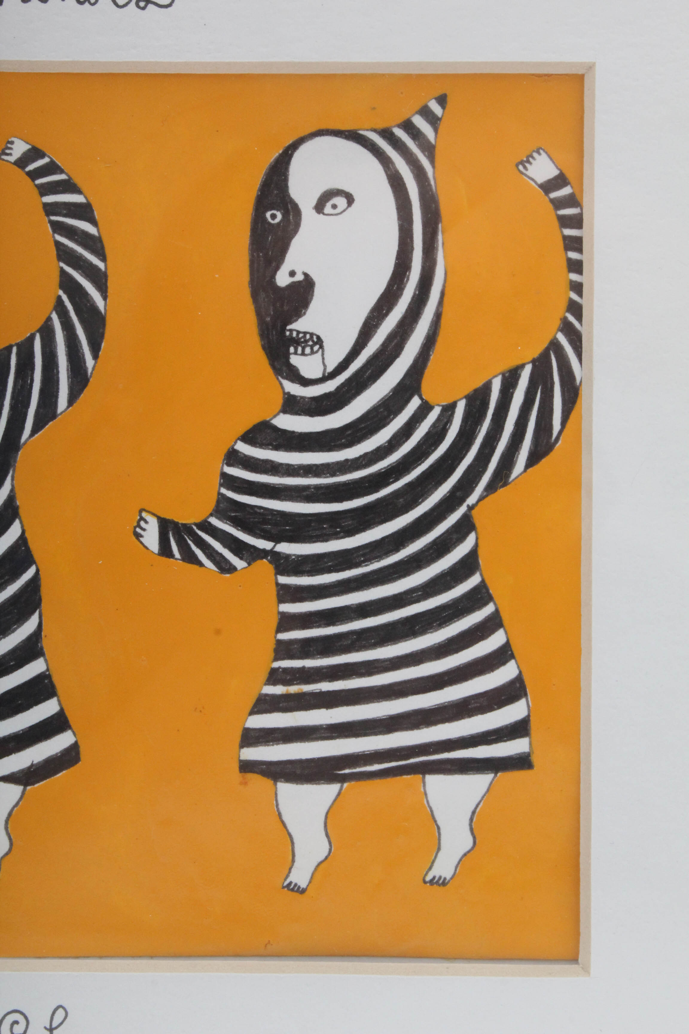 Levent Isik Mixed Media Drawing "Three Monks"