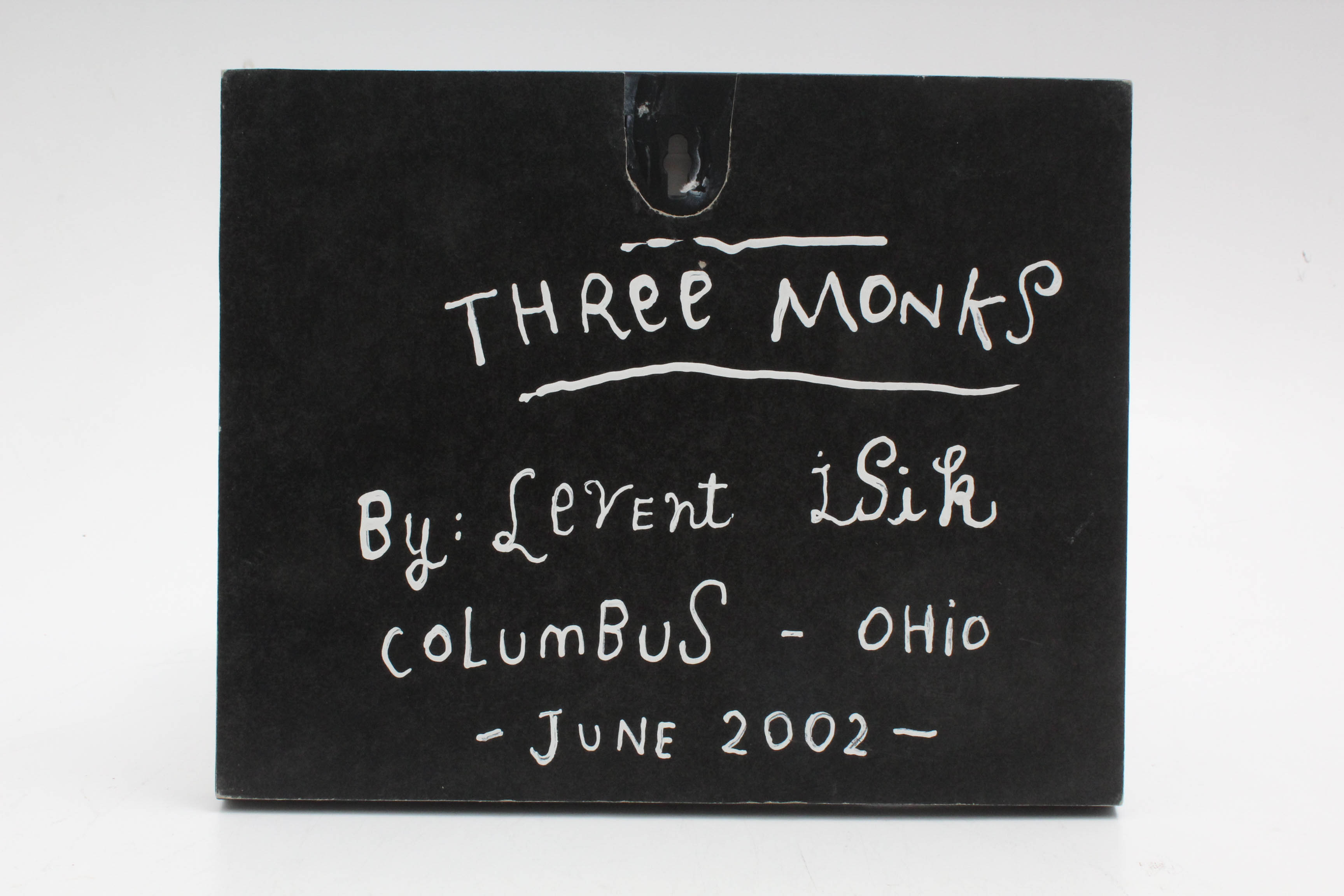 Levent Isik Mixed Media Drawing "Three Monks"