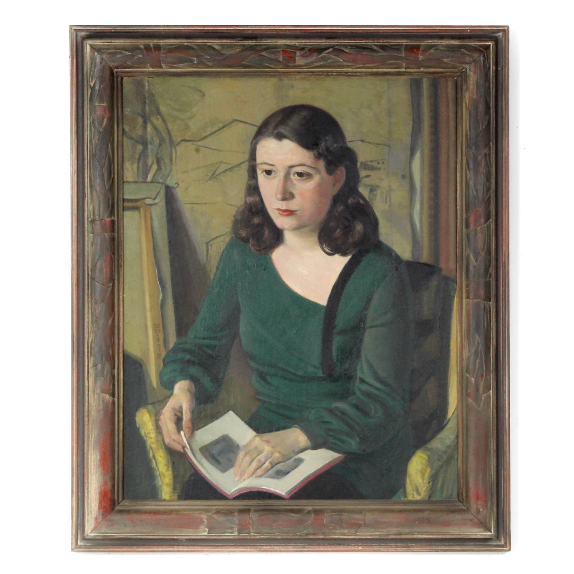 Portrait Oil Painting Attributed to Bela Ormo, 1931