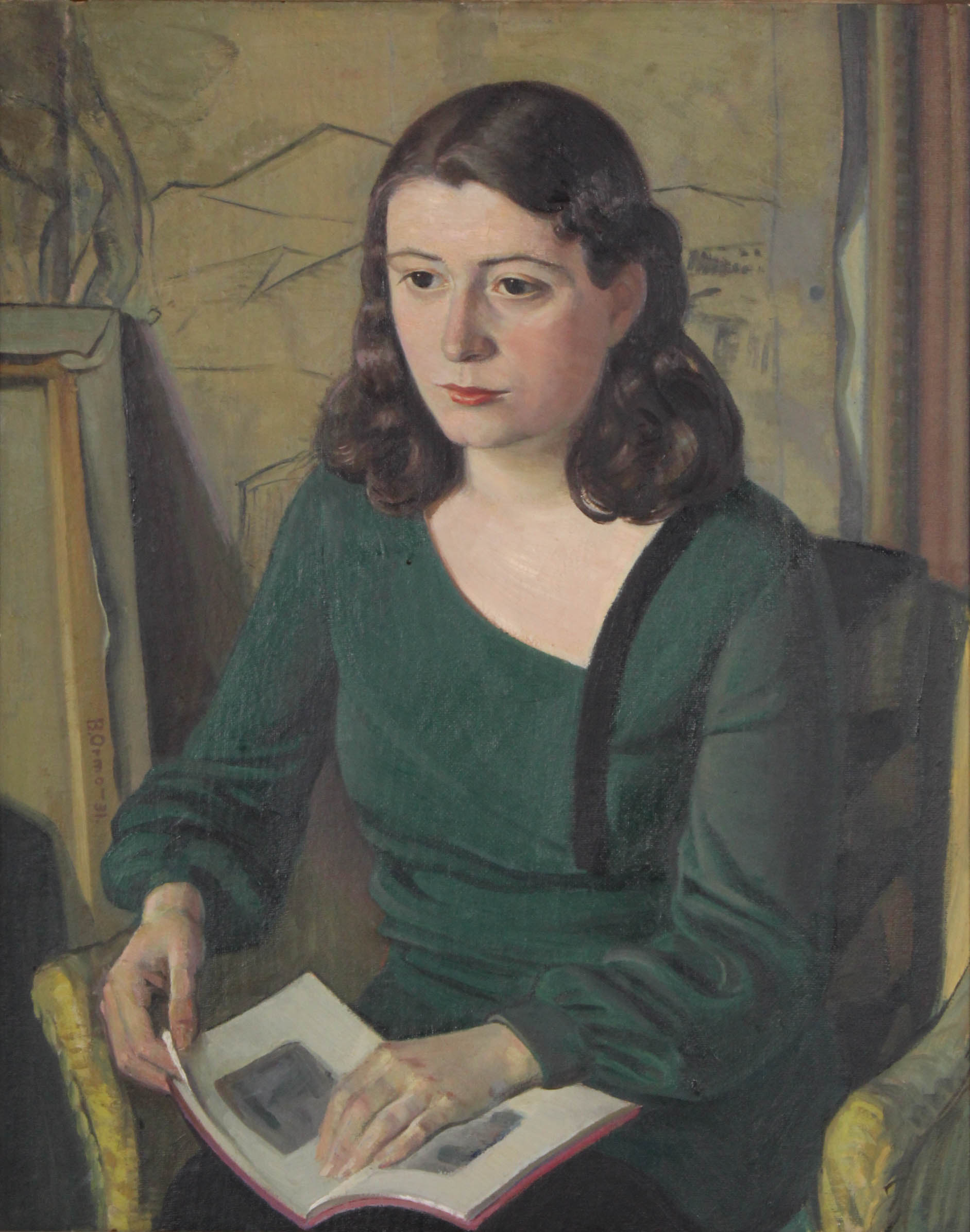 Portrait Oil Painting Attributed to Bela Ormo, 1931