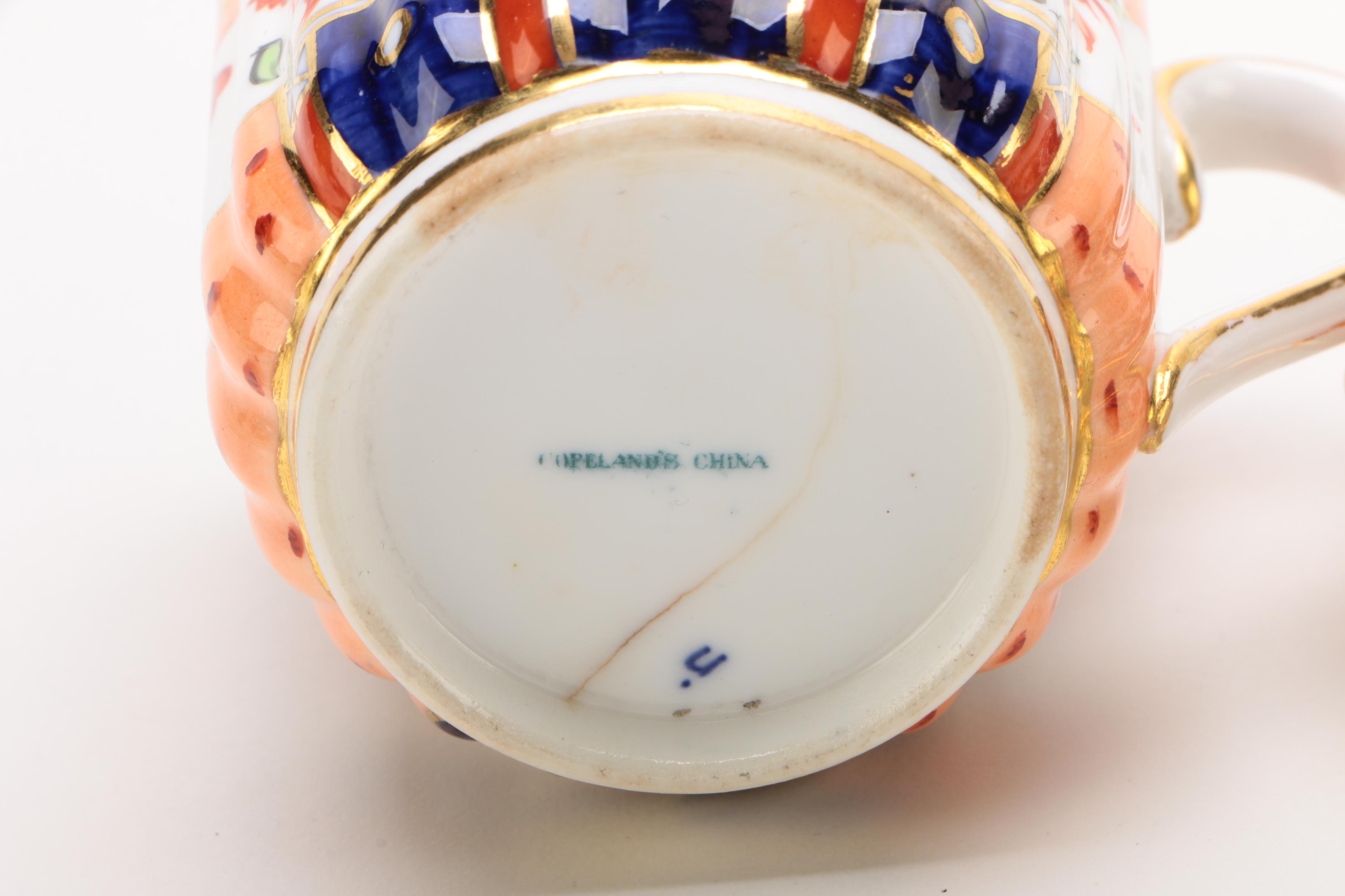 Copeland Spode "Imari" Demitasse Cup and Saucer with Creamer and Tea Canister