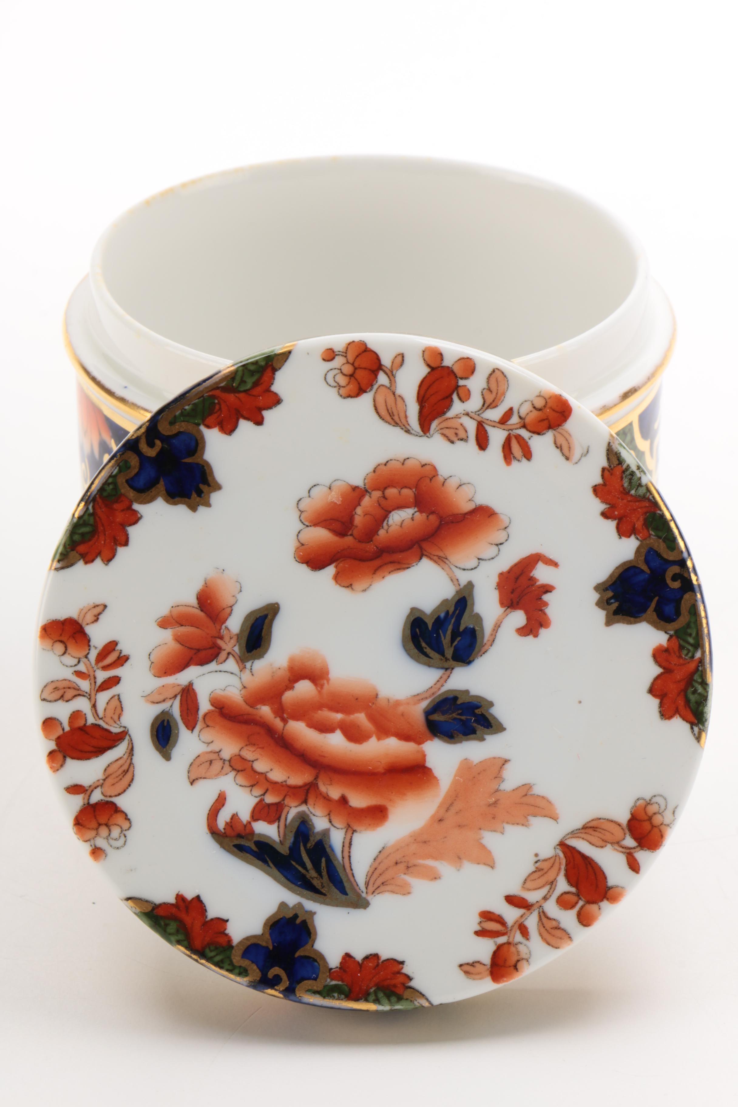 Copeland Spode "Imari" Demitasse Cup and Saucer with Creamer and Tea Canister