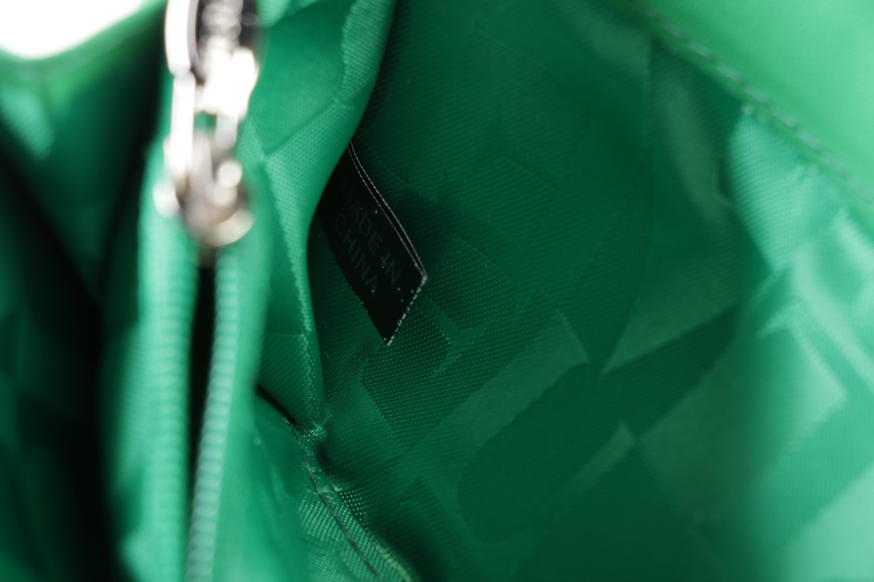 Furla Crocodile Embossed Green Leather Piper Bag with Wallet