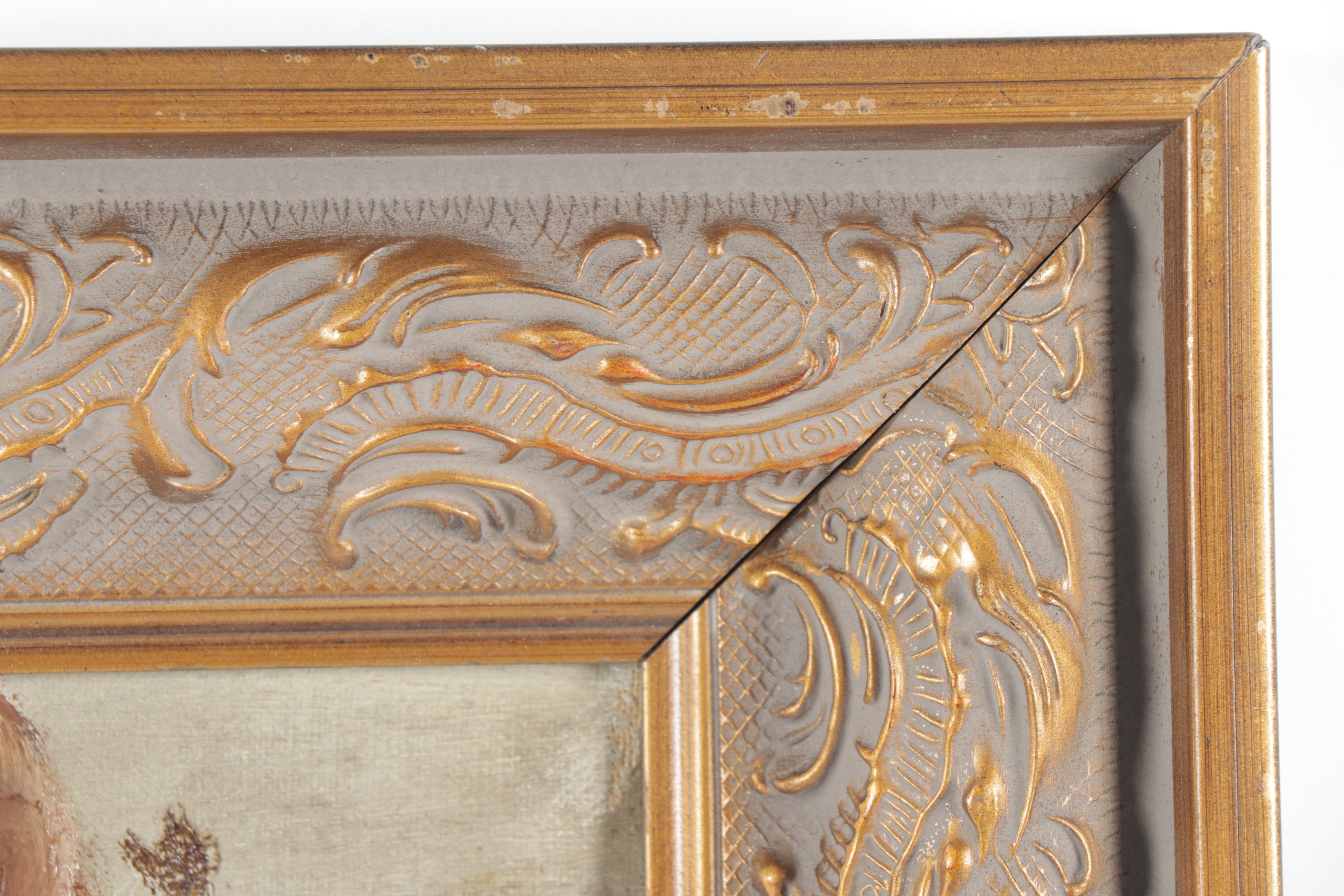 Early 20th Century Forest Fire Oil Painting