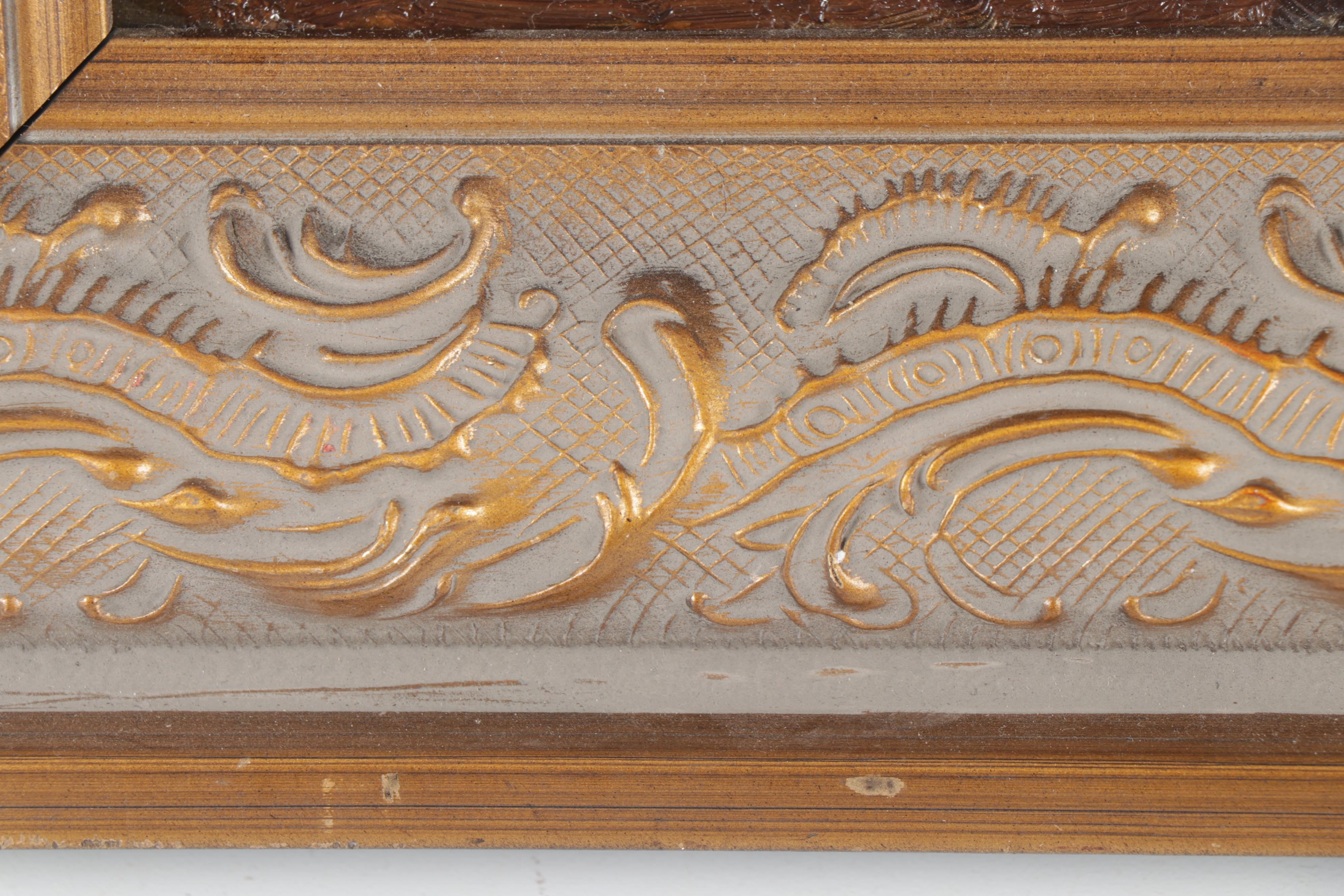 Early 20th Century Forest Fire Oil Painting