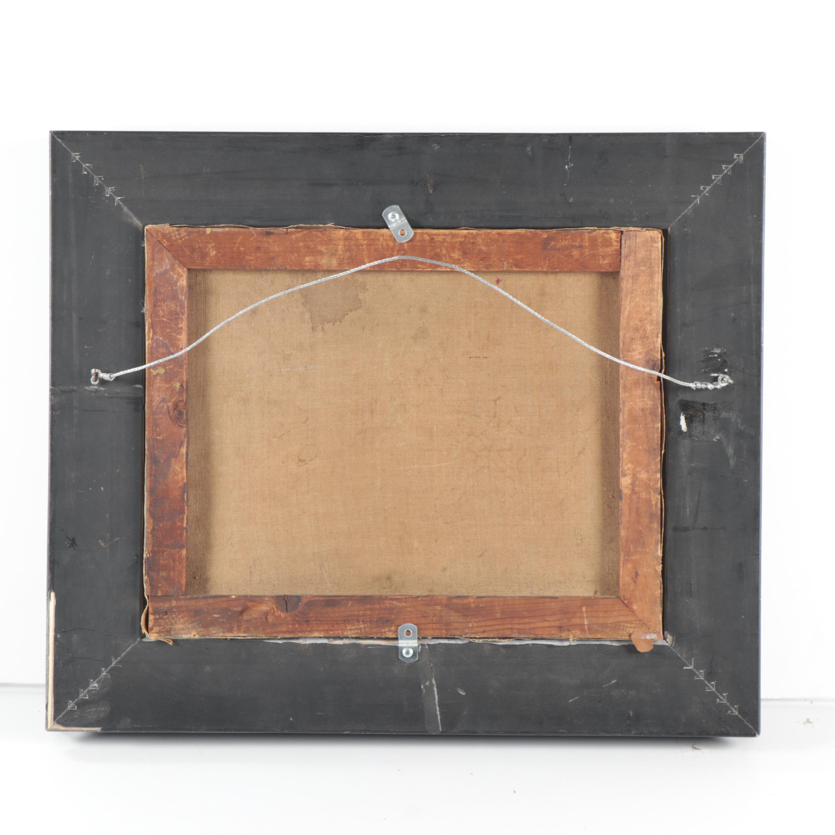 Early 20th Century Forest Fire Oil Painting