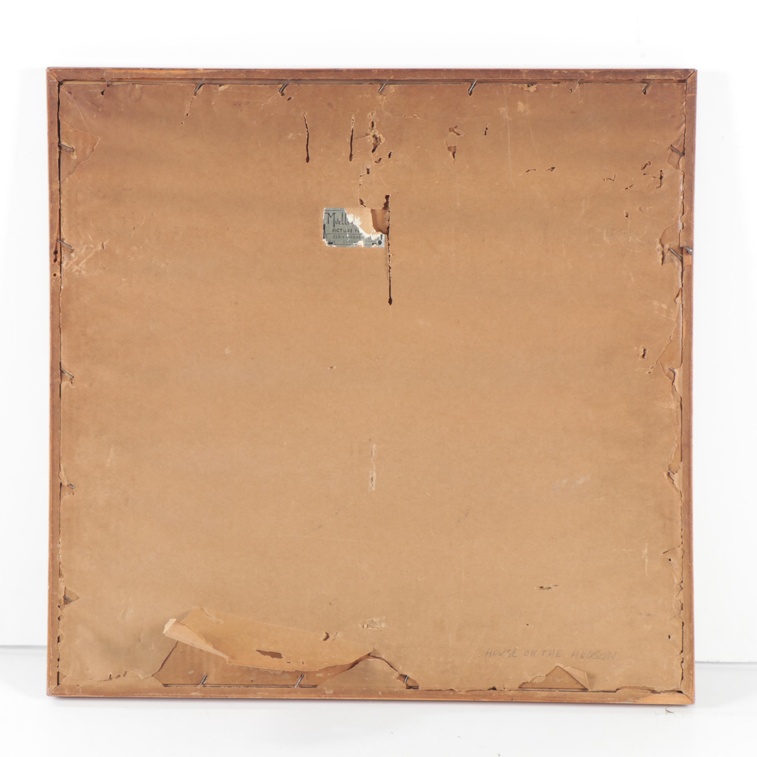 Edward Trowbridge Ryerson Gouache Painting "House on the Hudson"